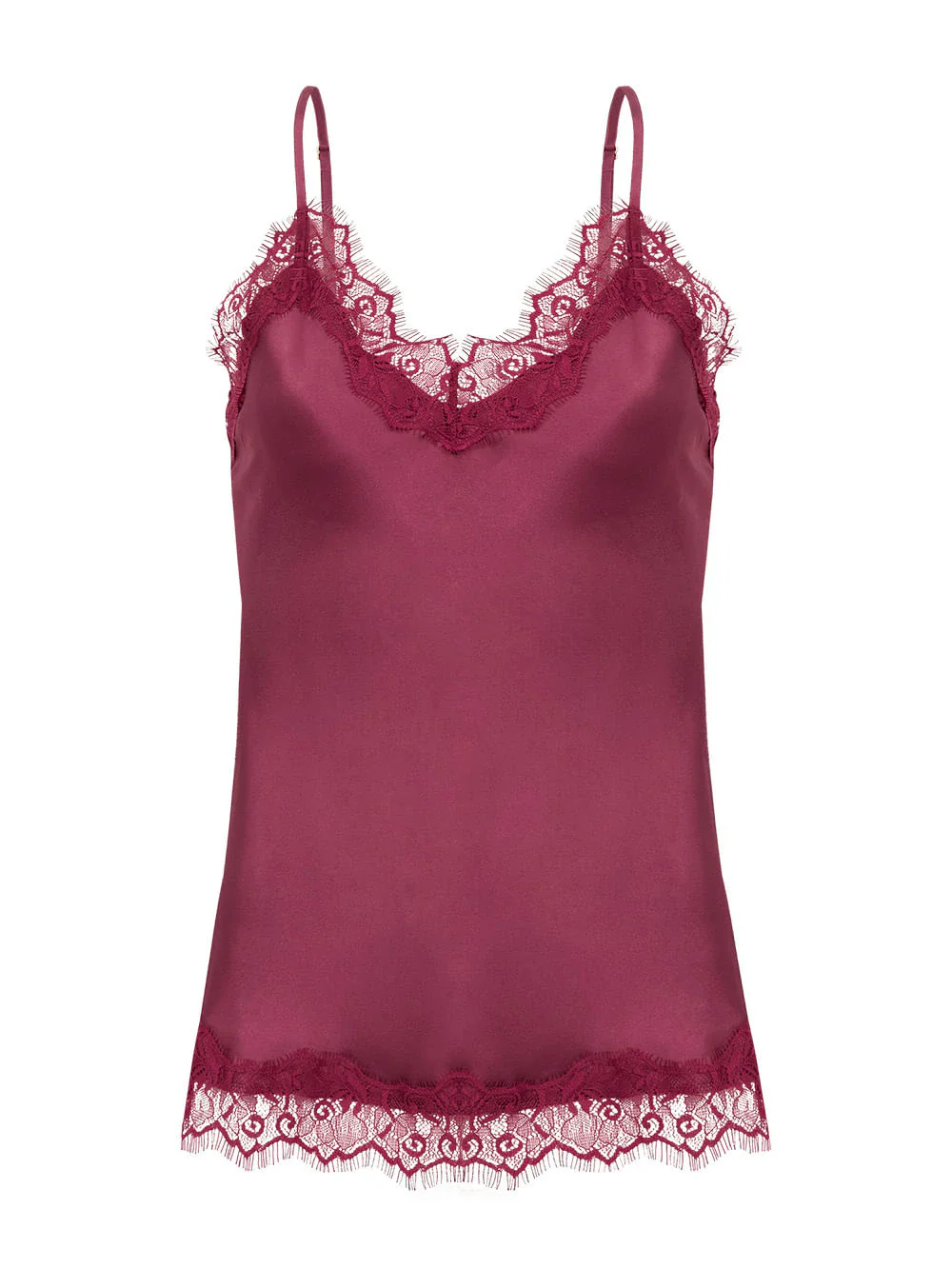 Shortdoll Cetim Renda Angelina Rosa Raspberry