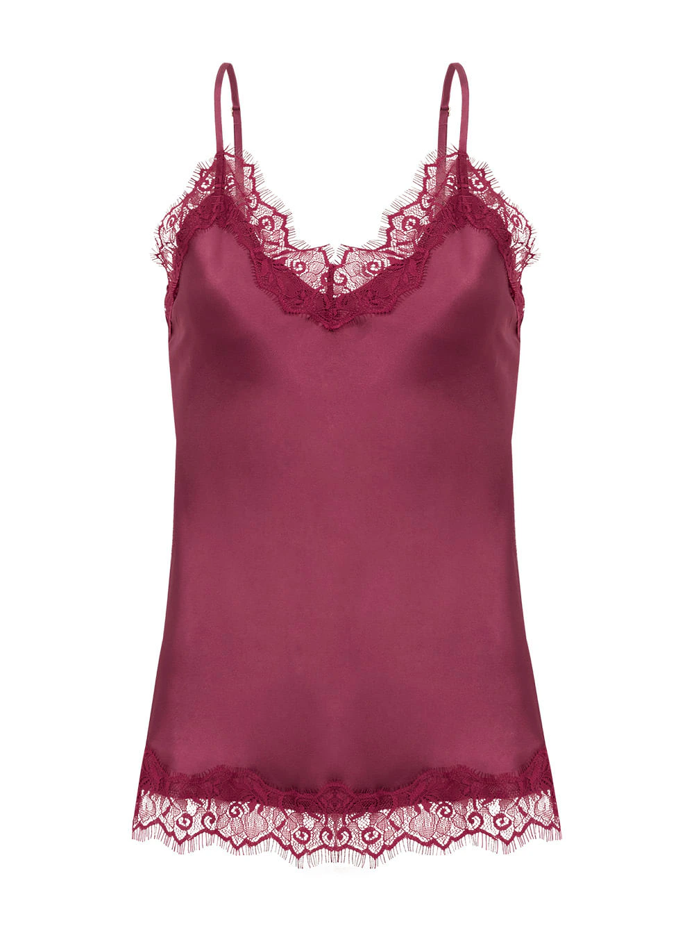 Shortdoll Cetim Renda Angelina Rosa Raspberry