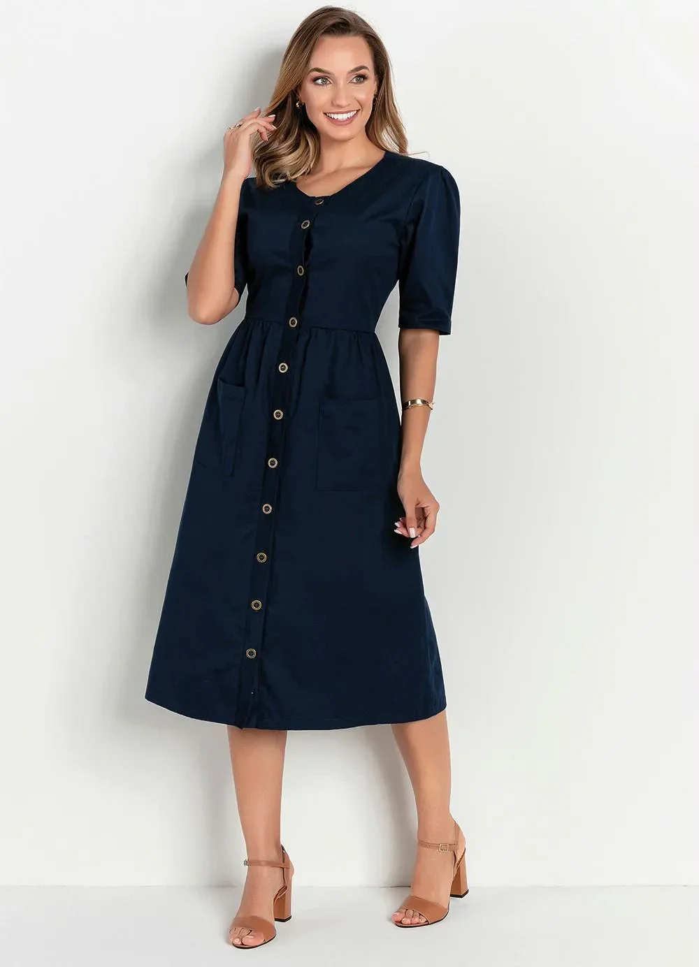 Rosalie - Vestido Azul com Bolsos