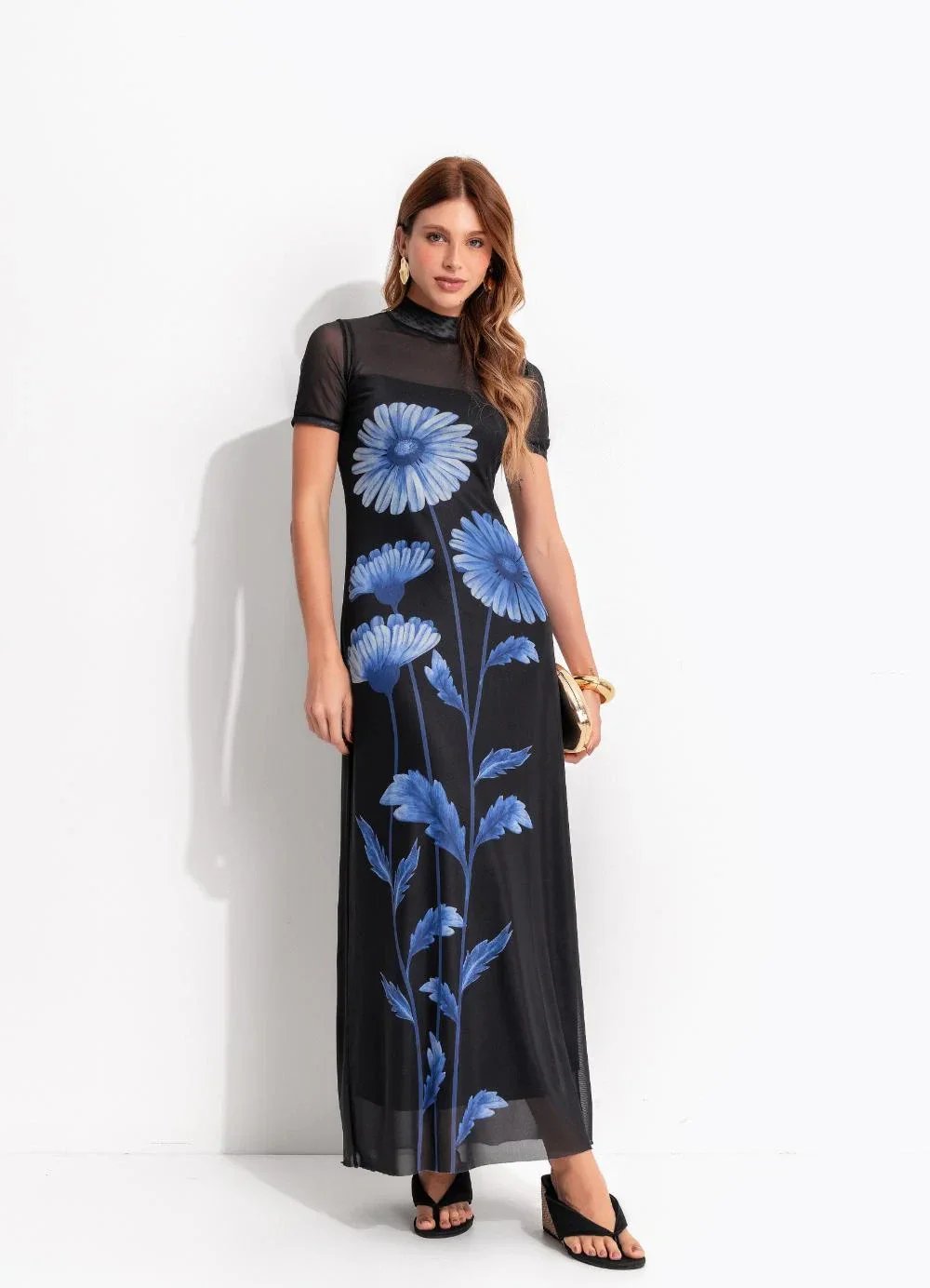 Farm - Vestido Tule Ciana Preto