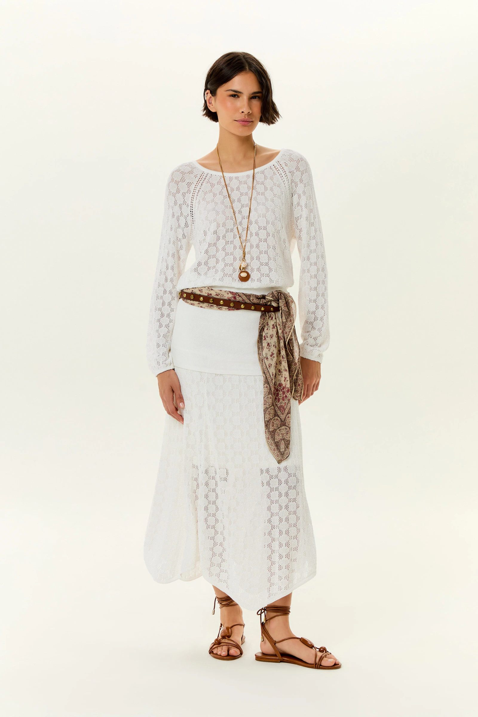 Saia Tricot Midi Sobreposição