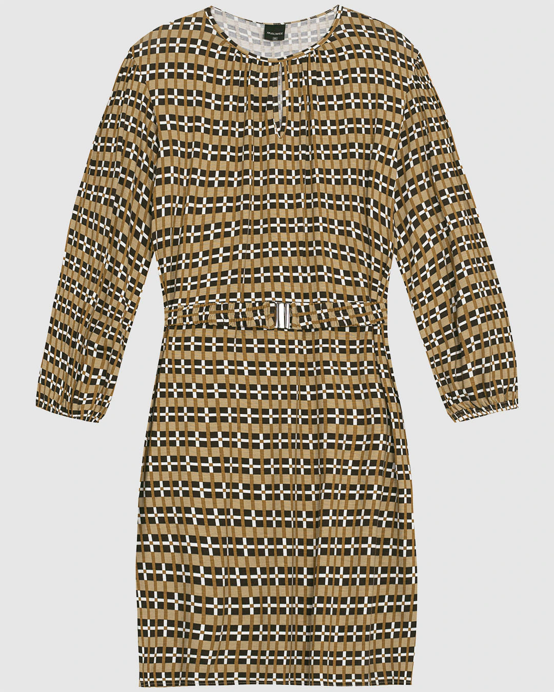 Vestido Amplo Feminino Manga Longa Com Cinto Em Viscose Stretch