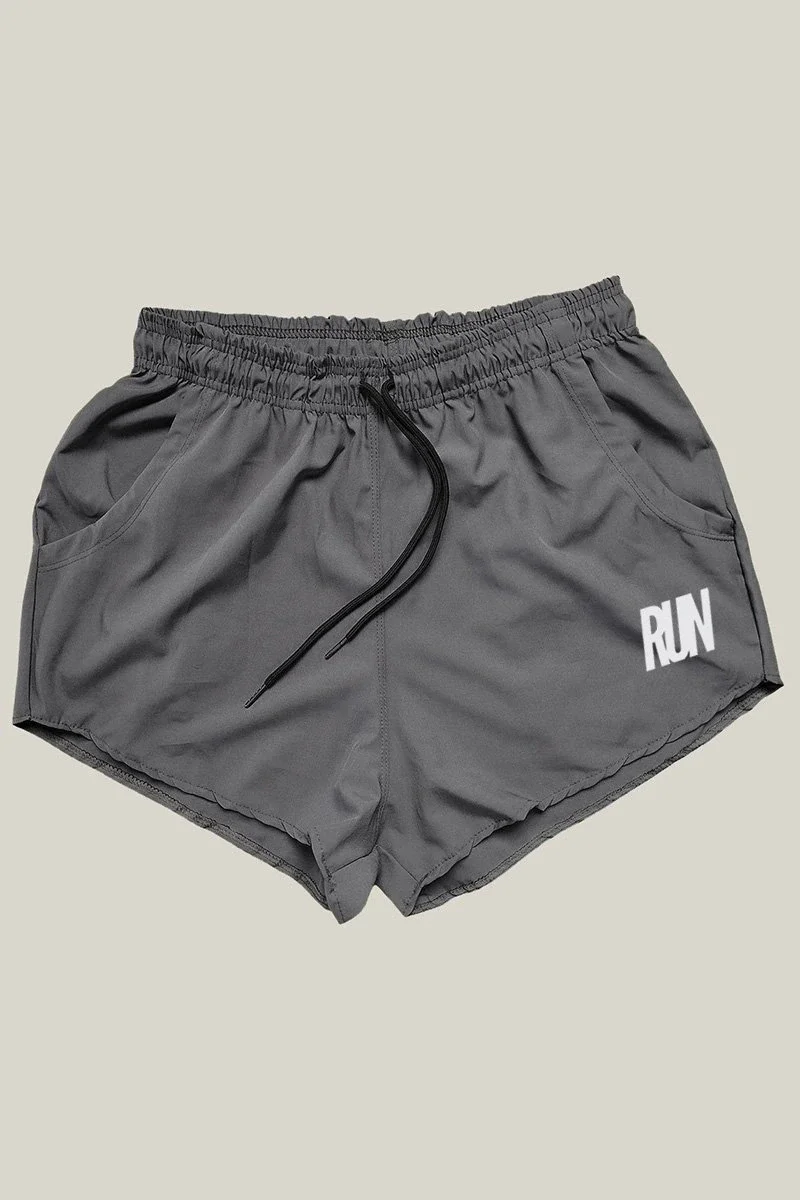 Shorts Corrida Feminino Cinza Elastano Premium WSS Brasil
