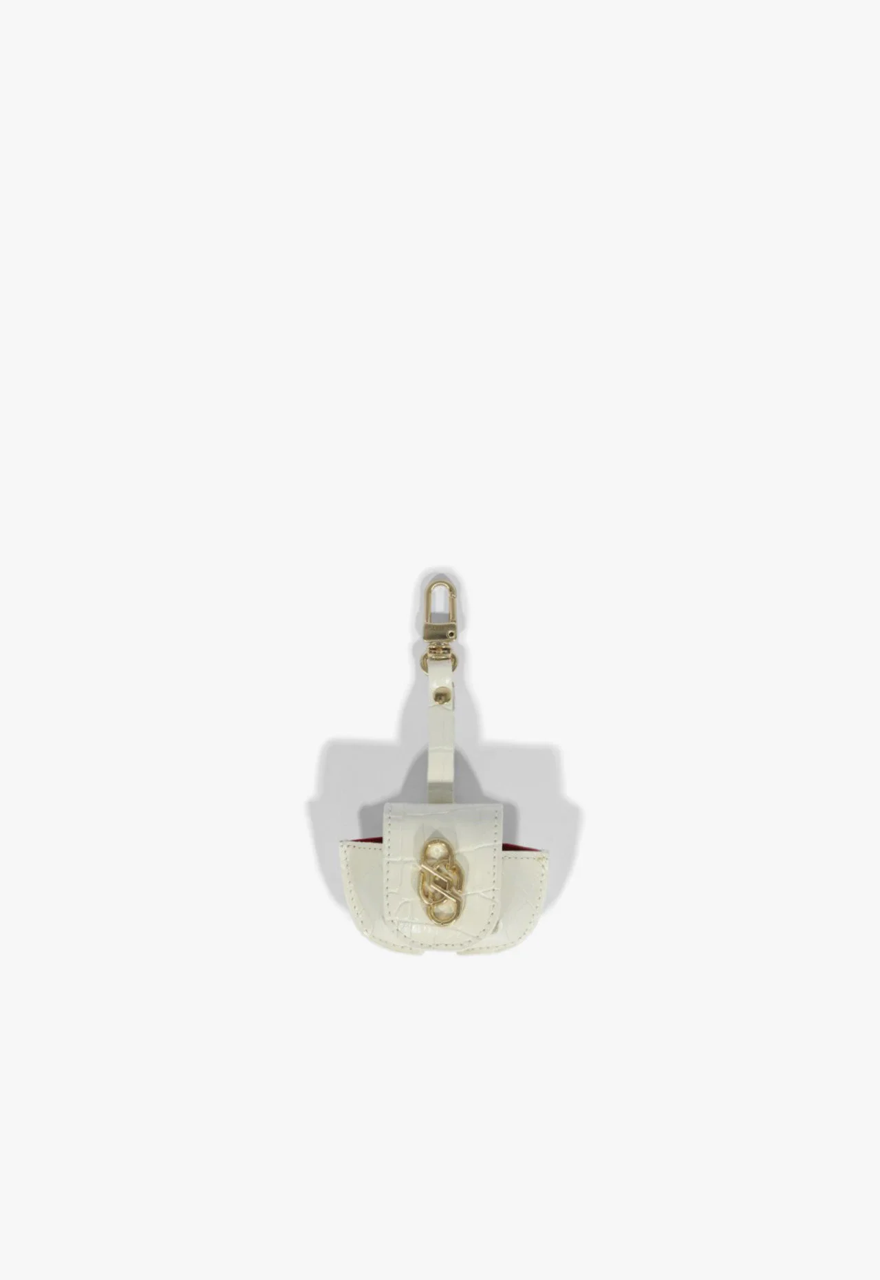Porta Airpod Couro Branco