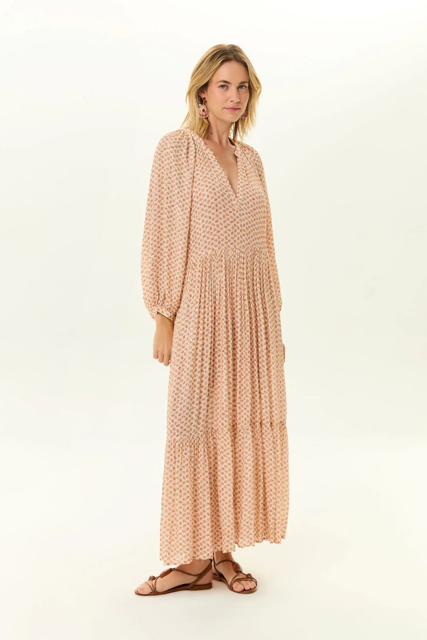 Vestido Midi Estampa Plumy
