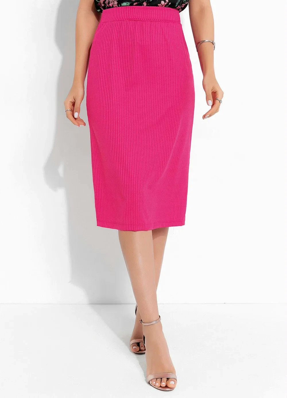 Rosalie - Saia Lápis Rosa Pink