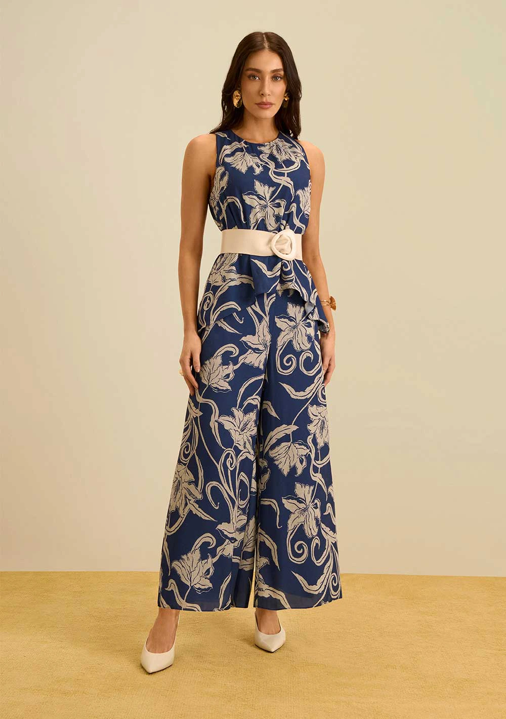 Calça Maria.Valentina Pantacourt Alta Azul