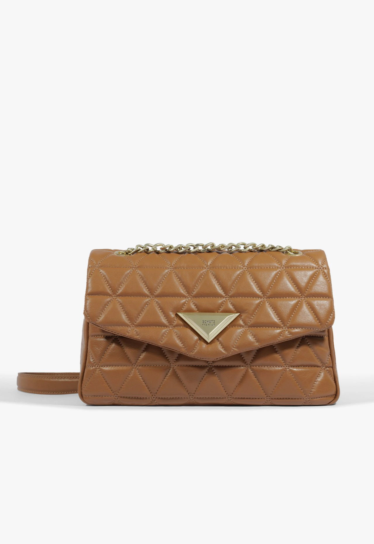 Bolsa Grande Tiracolo 944 Matelassê Couro Marrom