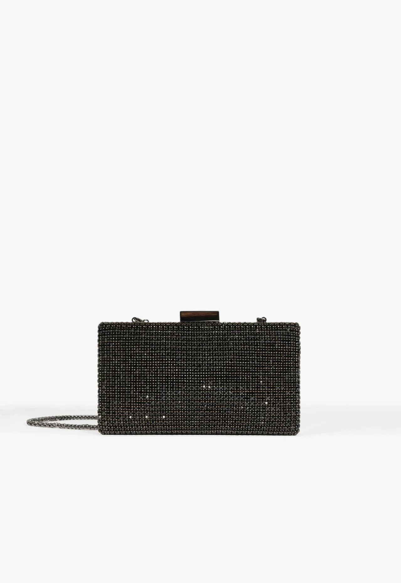Bolsa Clutch Malha Strass Preta