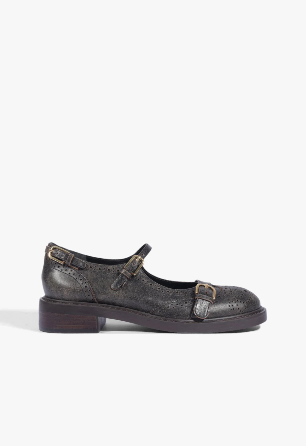 Oxford Dafne Couro Preto Fosco