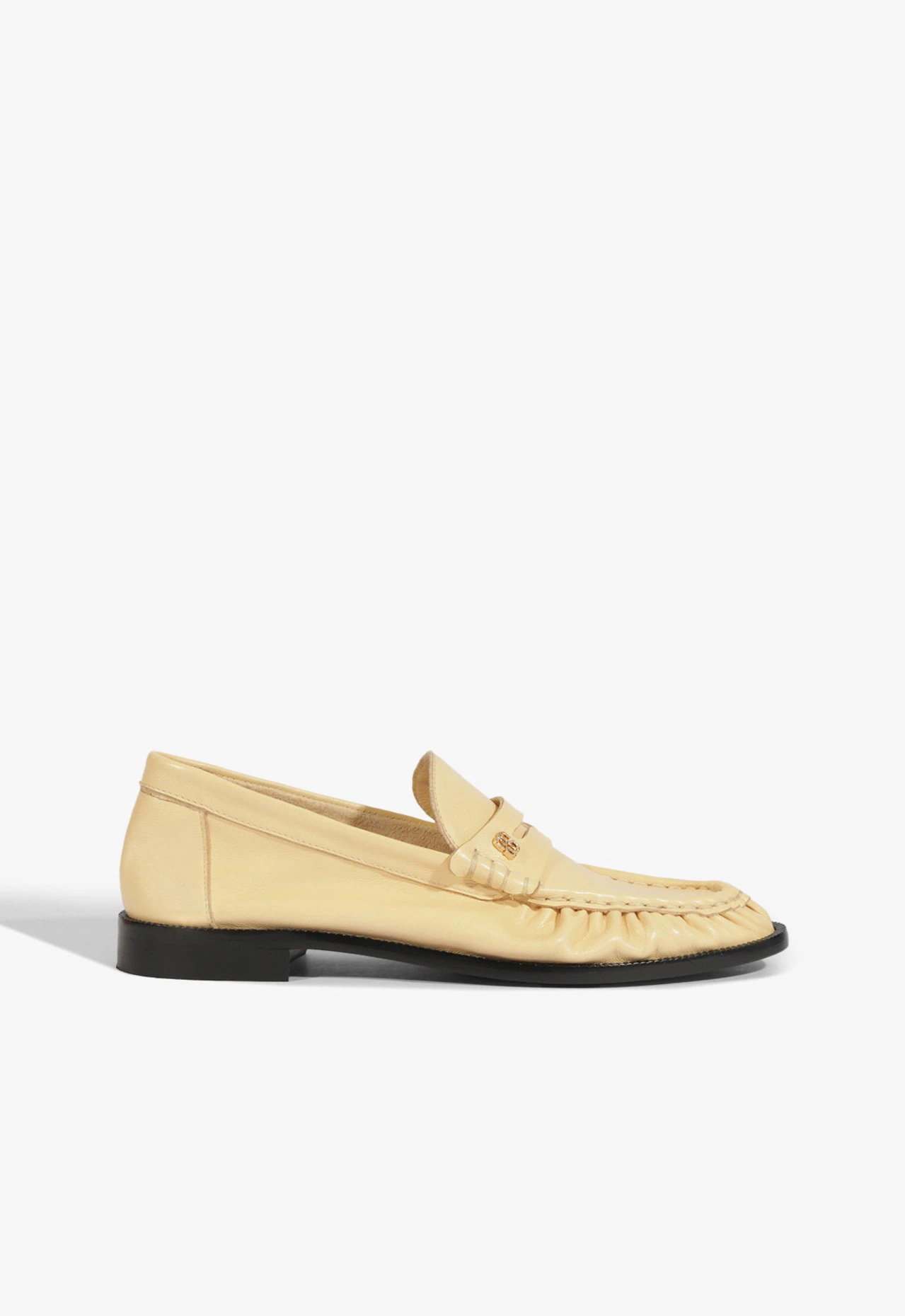 Mocassim Verniz Glossy Couro Bege