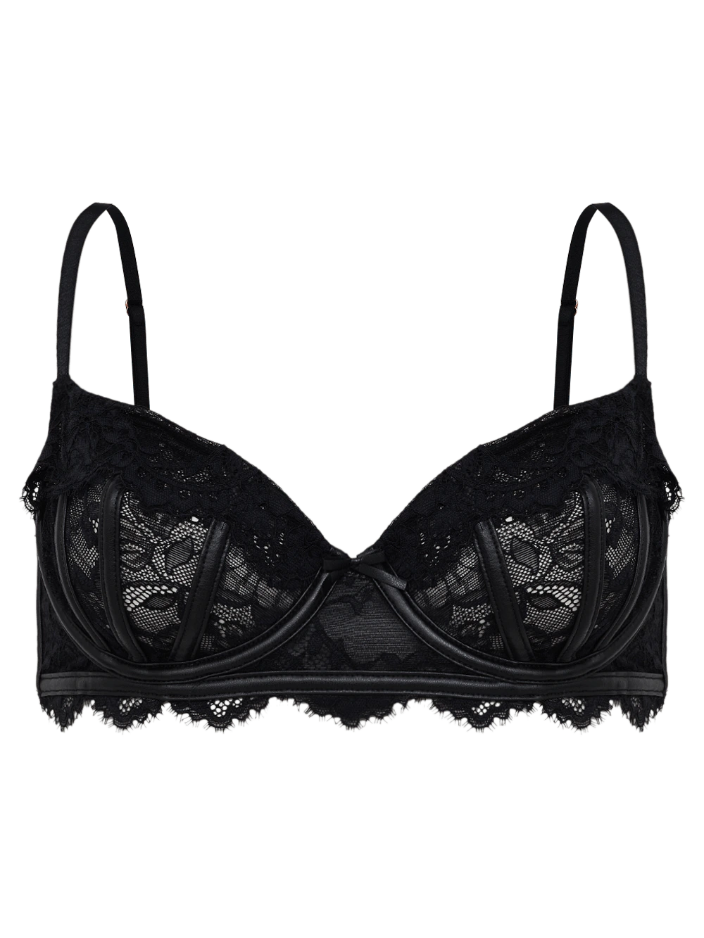 Sutiã Meia Taça Underwire Renda Burn Preto