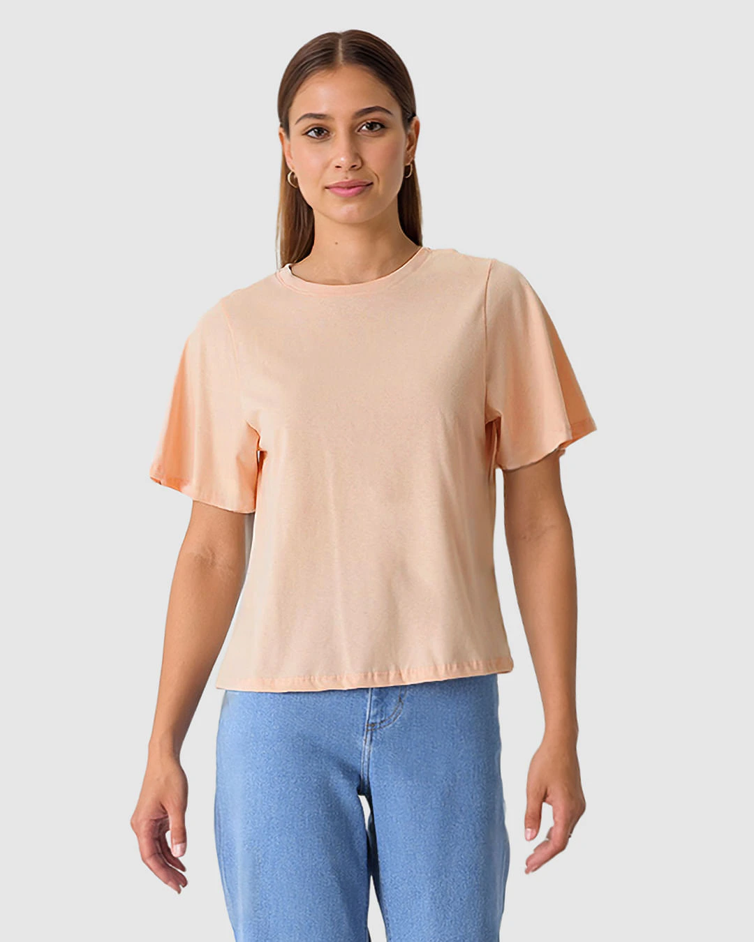 Blusa Feminina Reta Manga Curta Godê Em Algodão