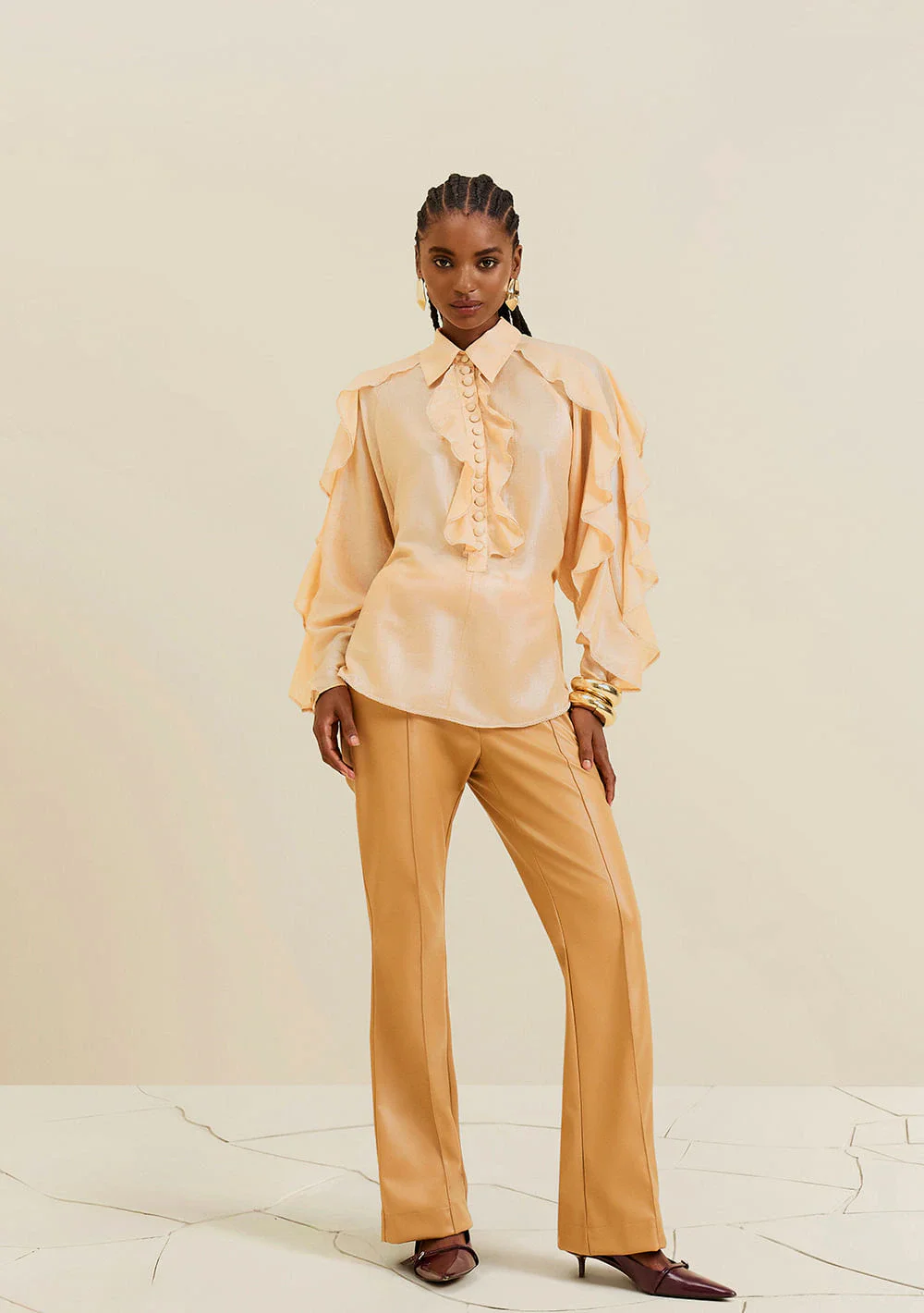 Calça Morena Rosa Boot Cut Média Marrom