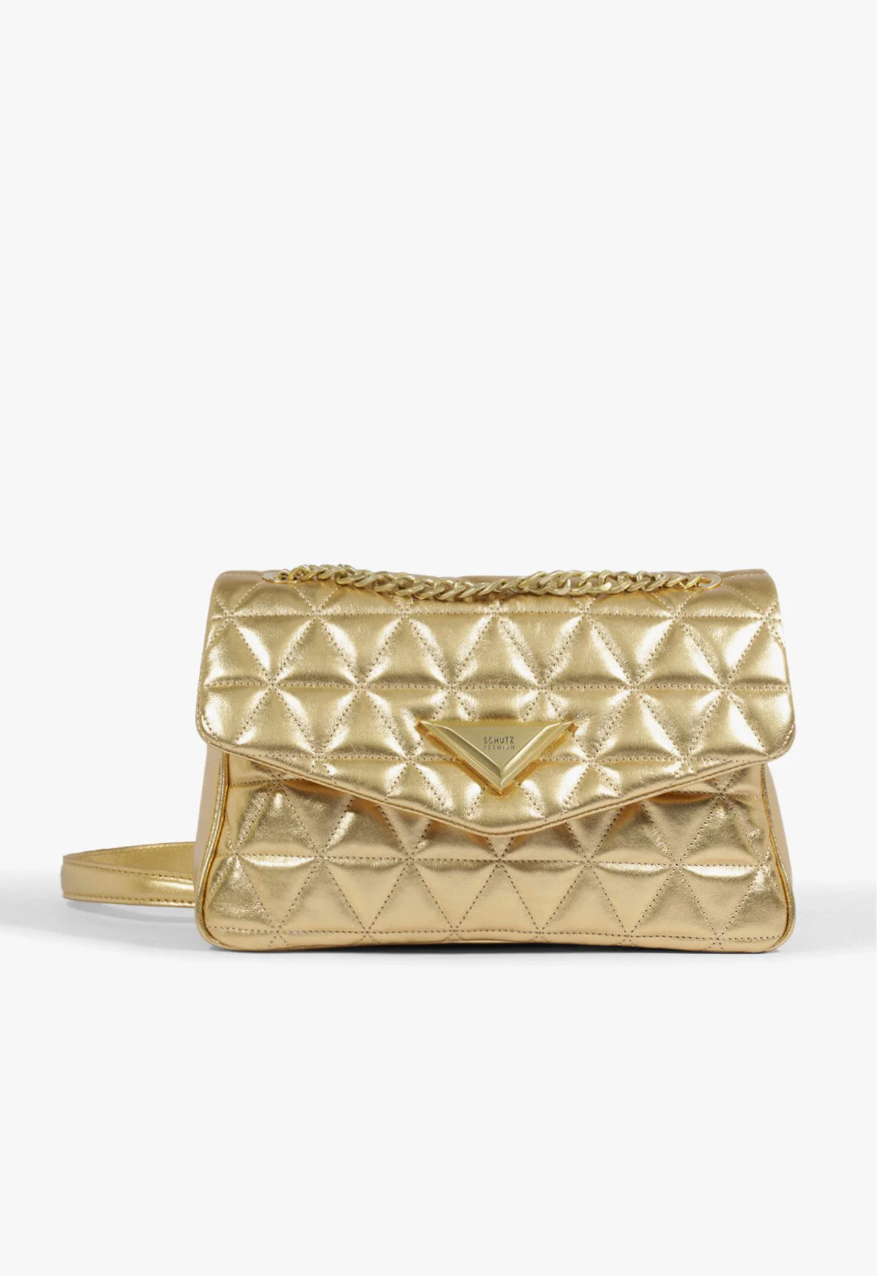 Bolsa 944 Matelassê Maxi Couro Dourado