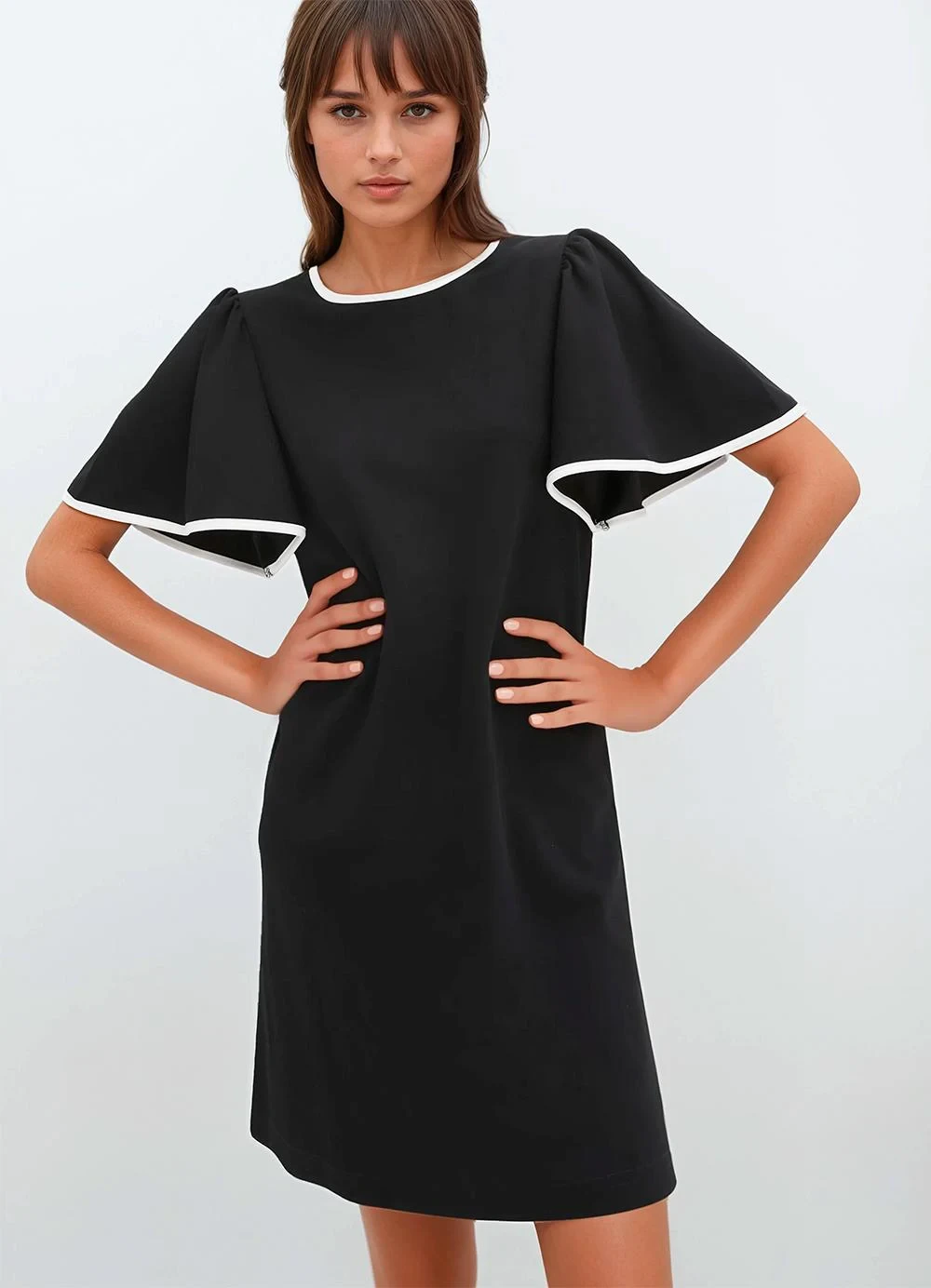 bonprix - Vestido Preto em Malha Crepe