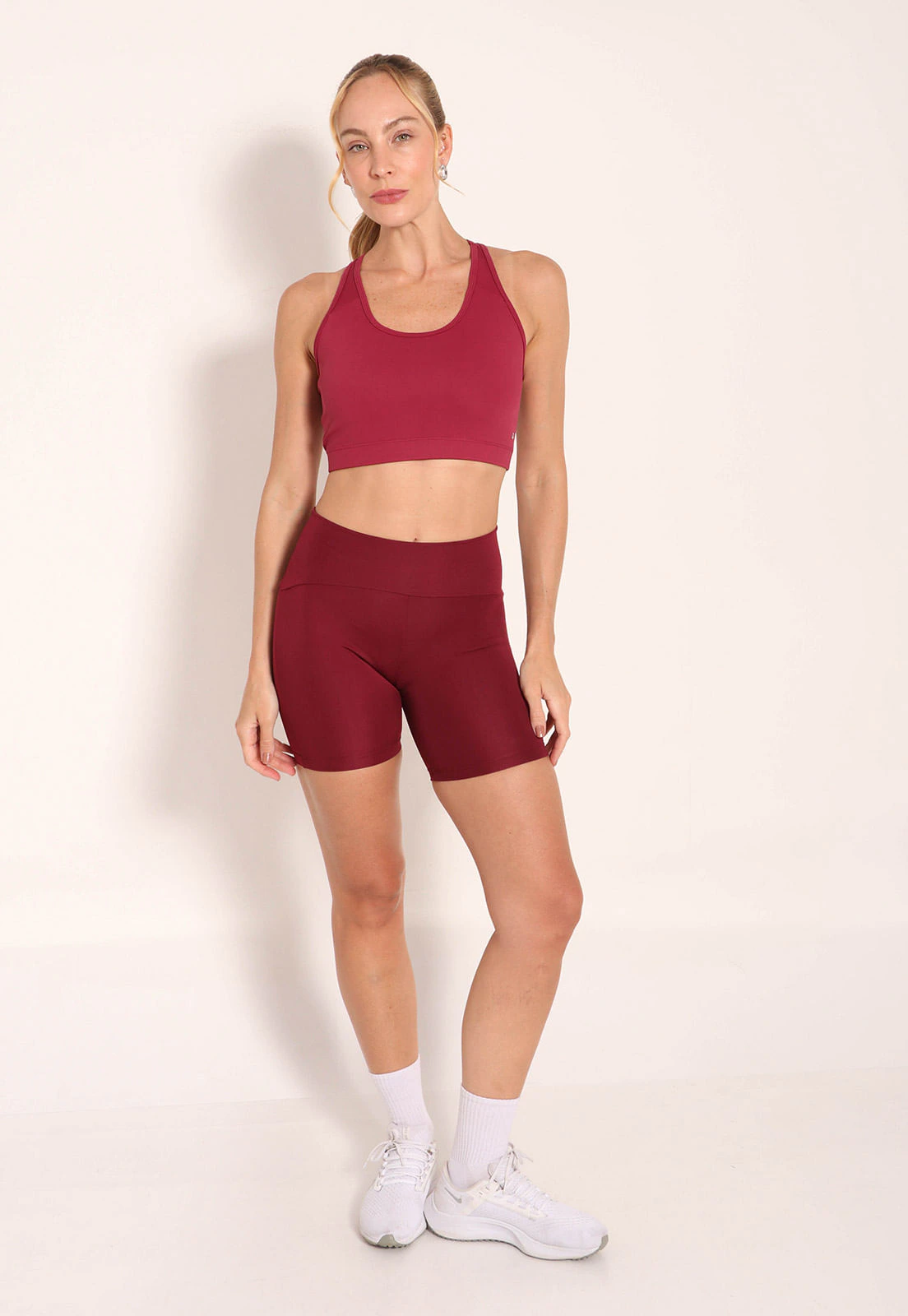 Bermuda Feminina Fitness Com Cós Alto