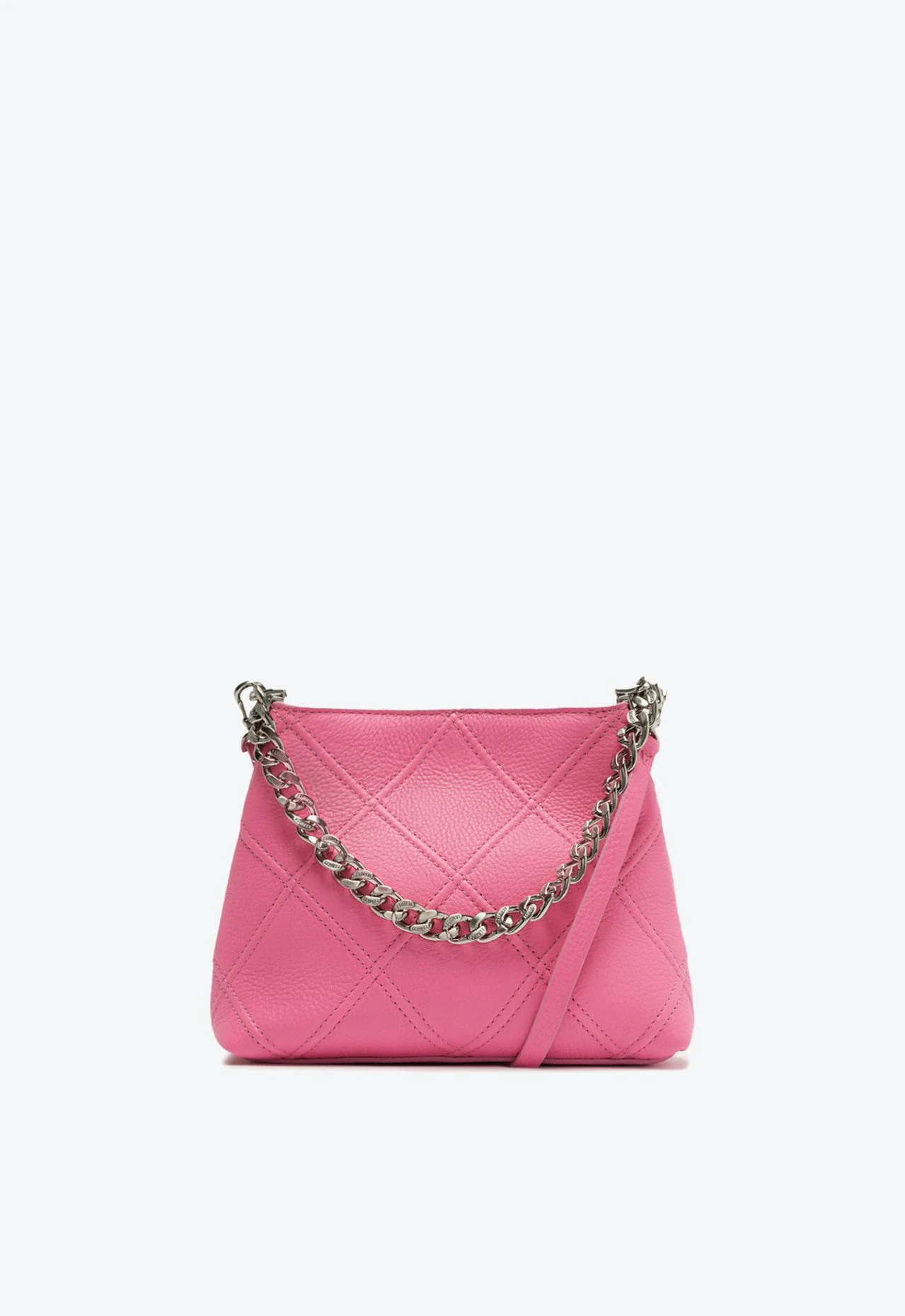 Bolsa Pequena Tiracolo Squared Couro Rosa