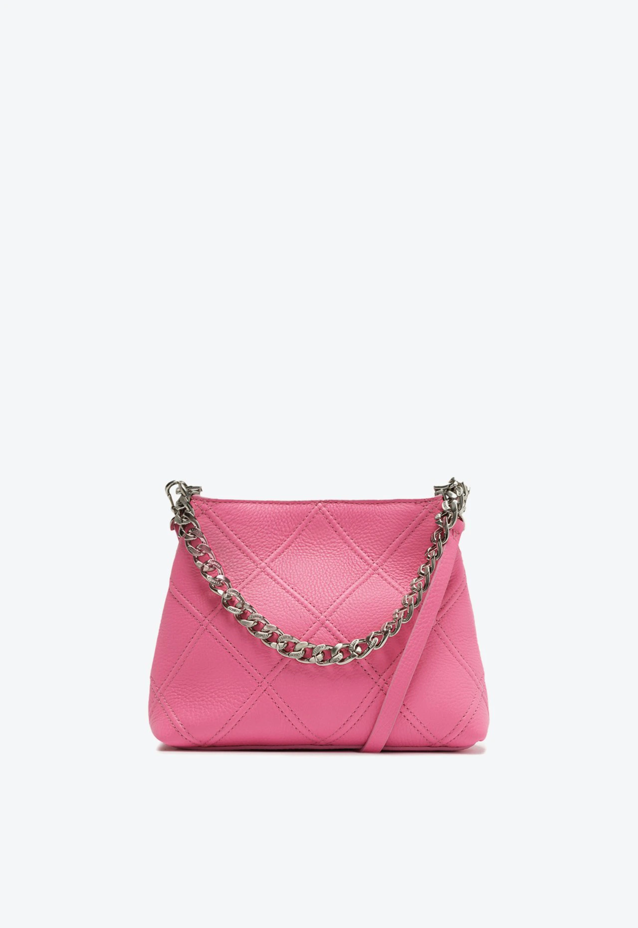 Bolsa Pequena Tiracolo Squared Couro Rosa