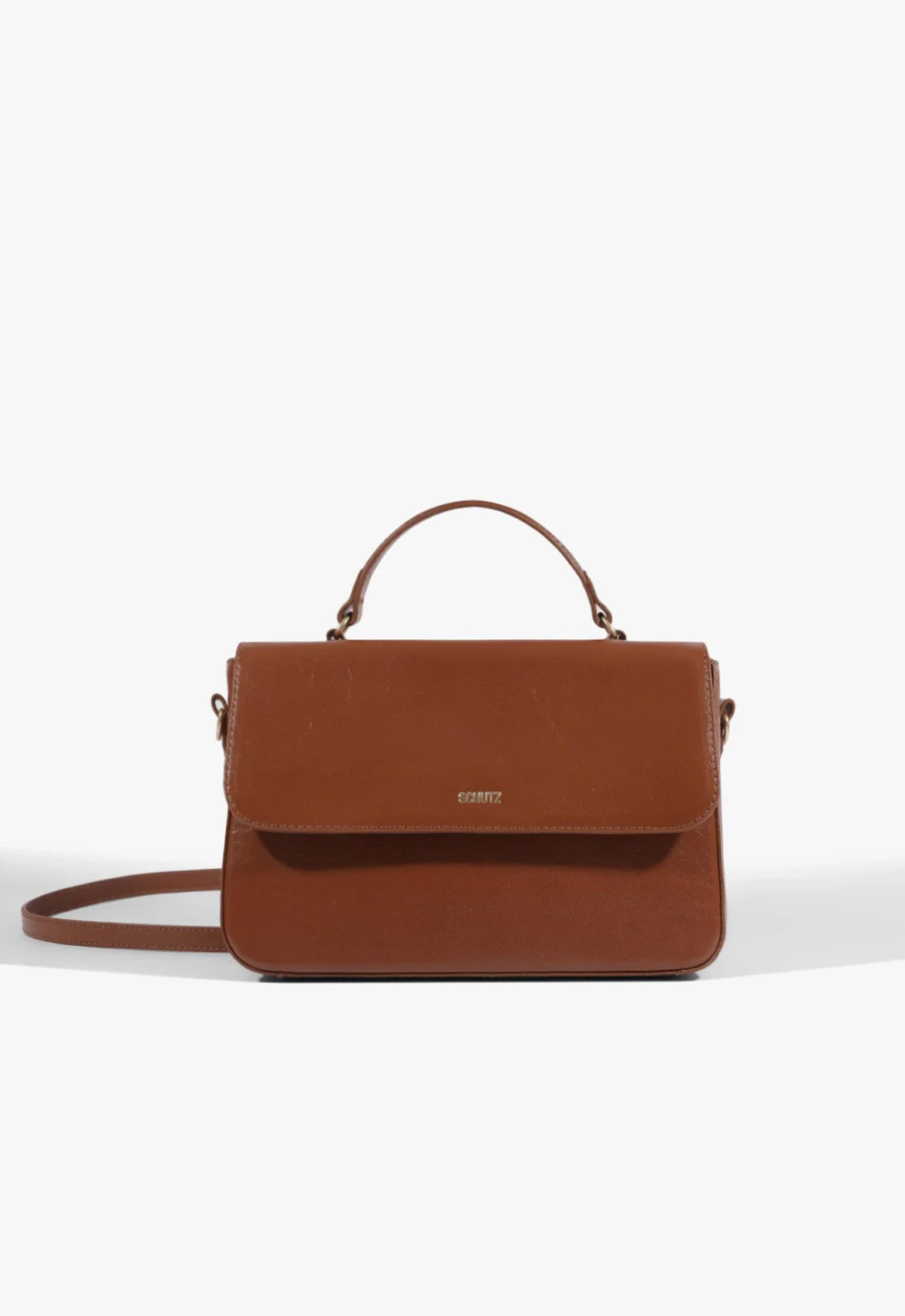 Bolsa Shoulder Spencer Pequena Couro Marrom