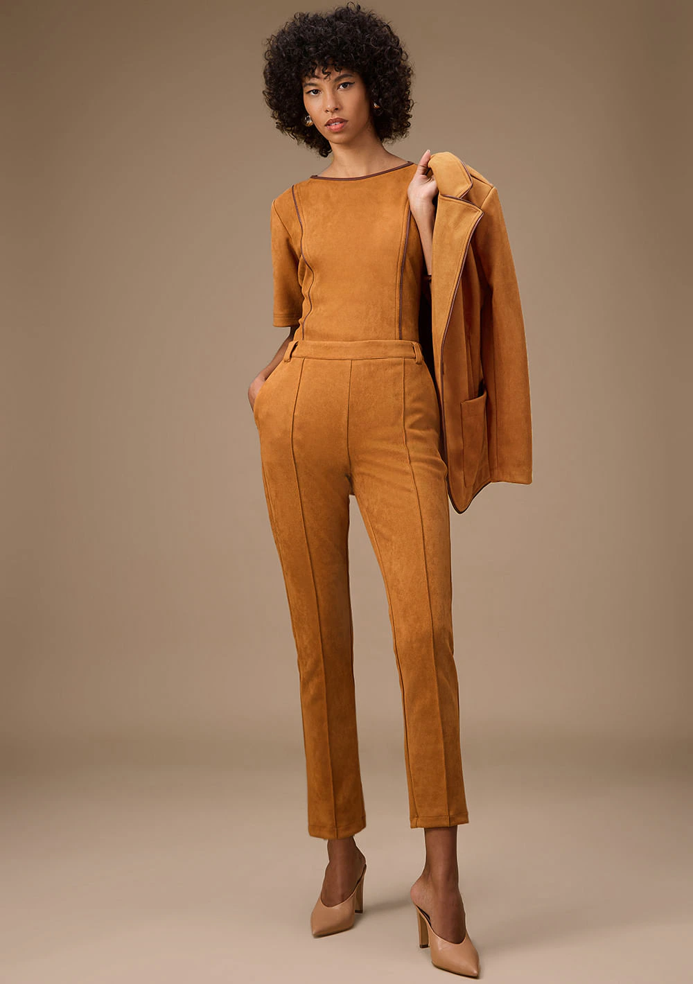 Calça Maria.Valentina Skinny Alta Caramelo