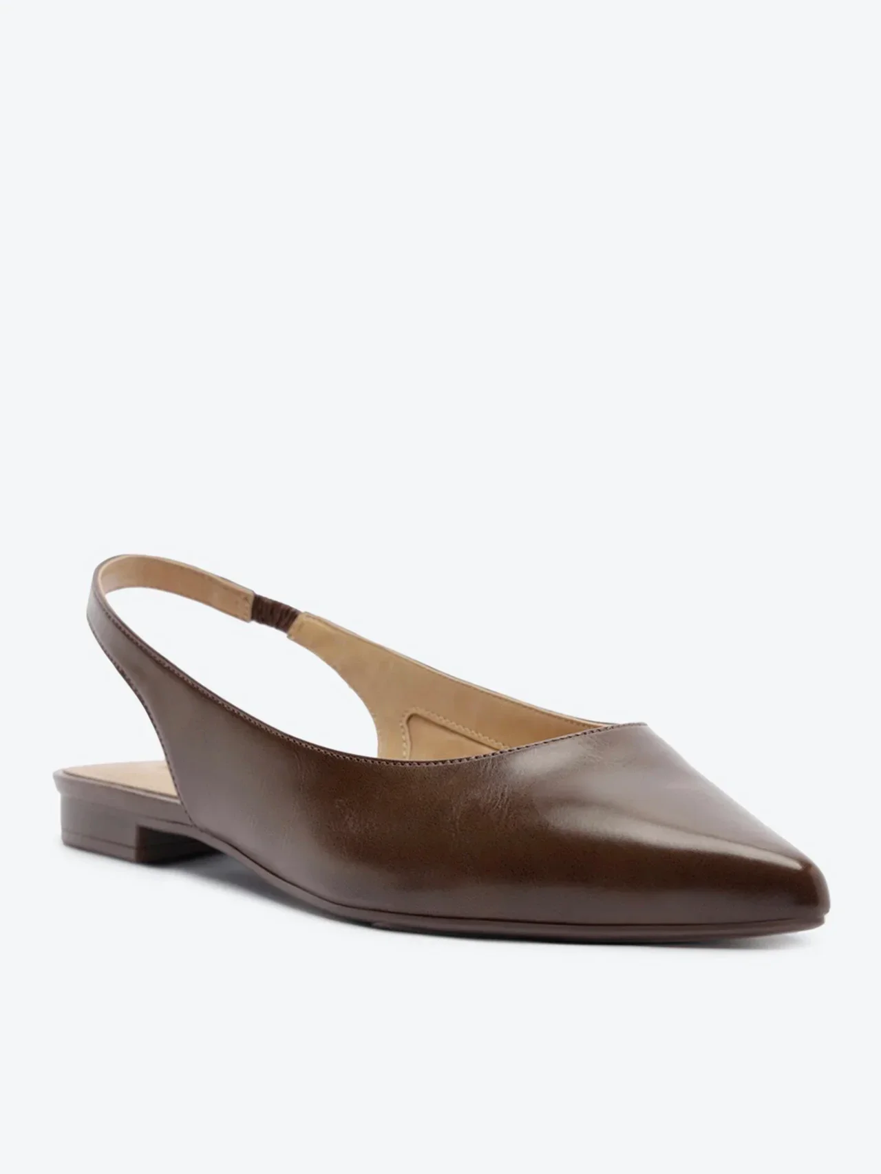 Sapatilha Slingback Bico Fino Rustic Marrom