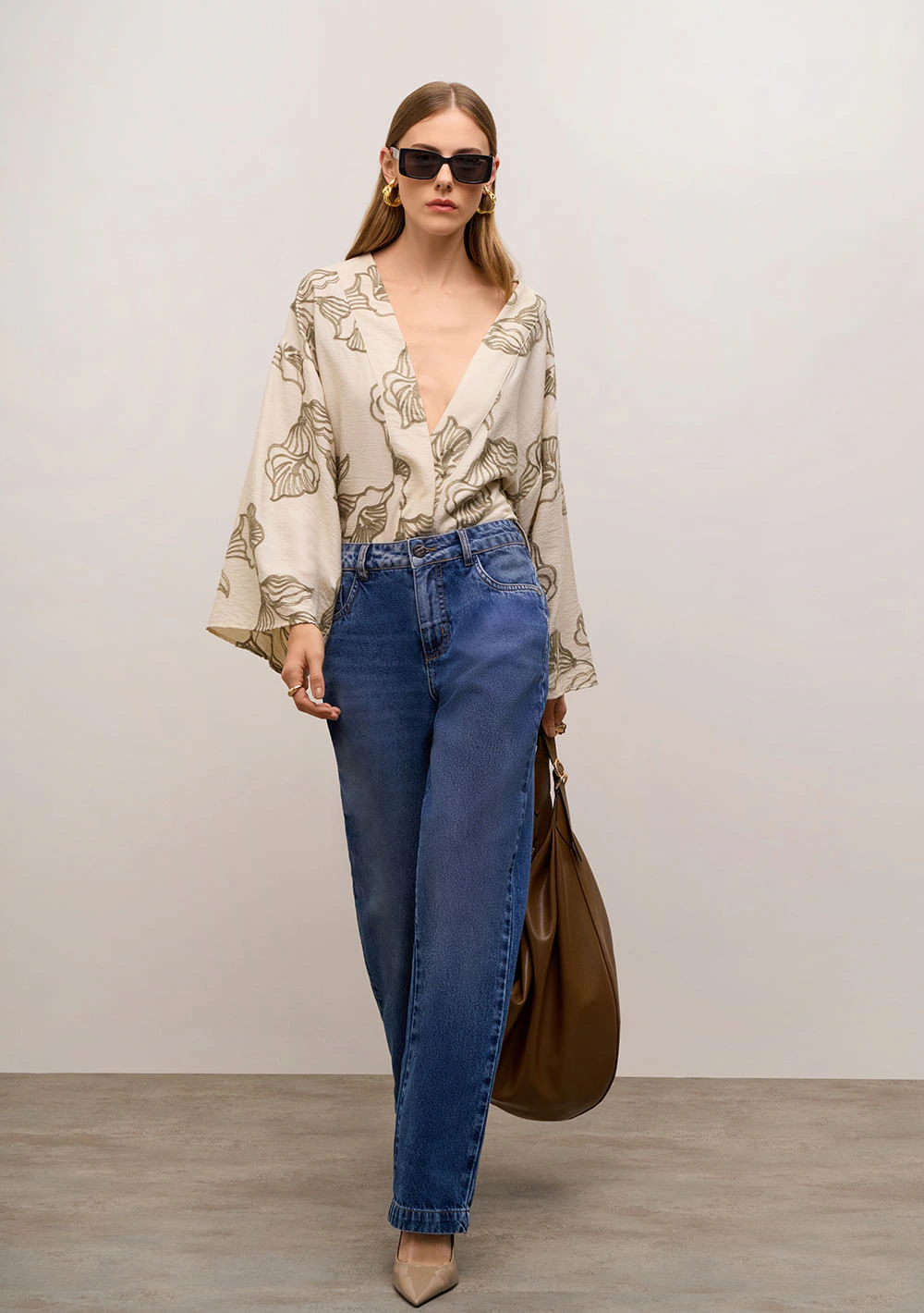 Calça Iódice Reta Média Azul