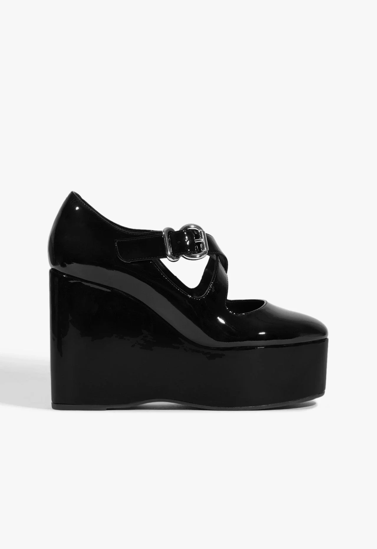 Scarpin Plataforma Myriam Couro Preta