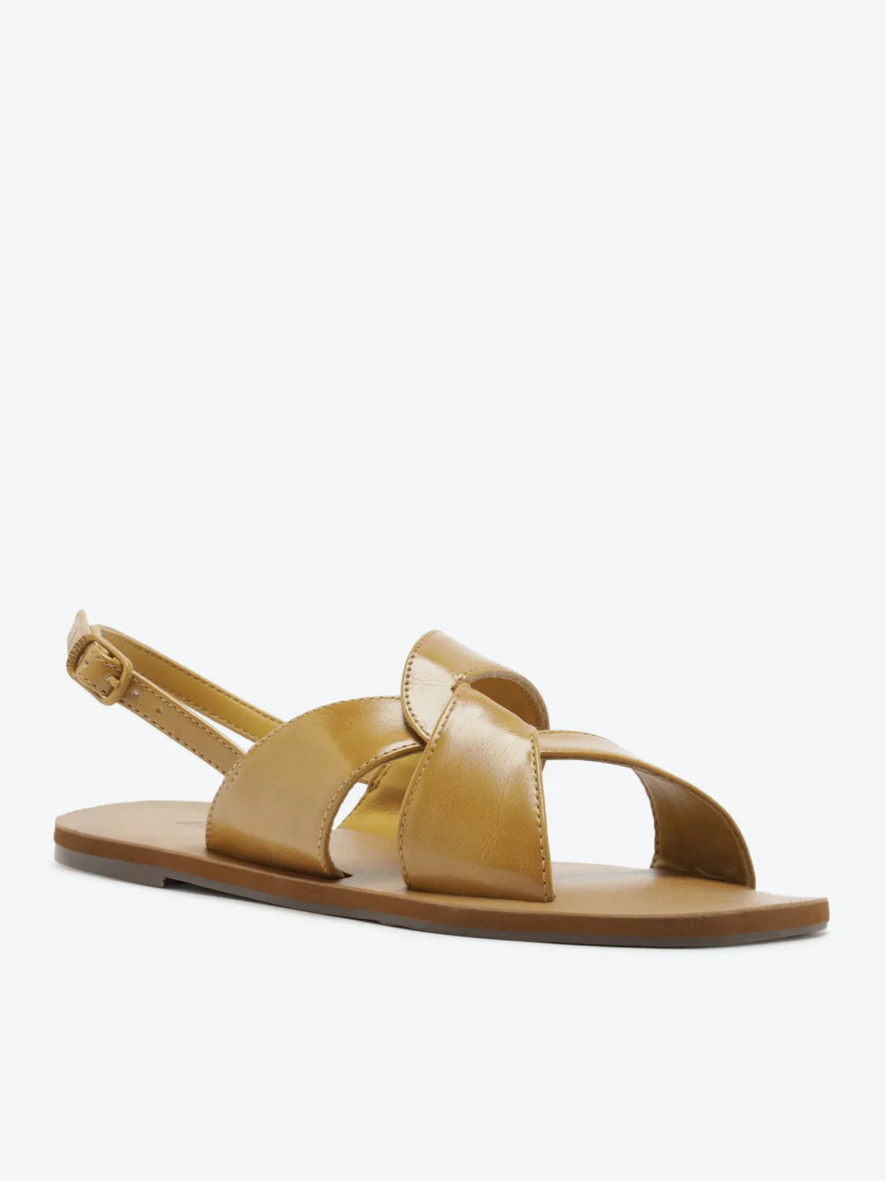 Sandália Rasteira Slingback Boho Amarela