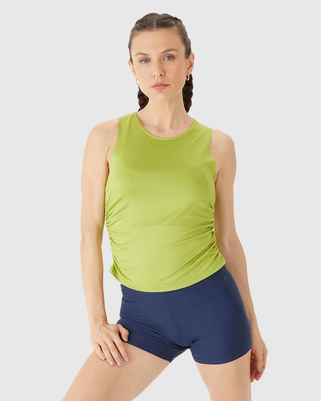 Regata Esportiva Feminina Franzido Lateral Em Viscose Stretch Malwee Active