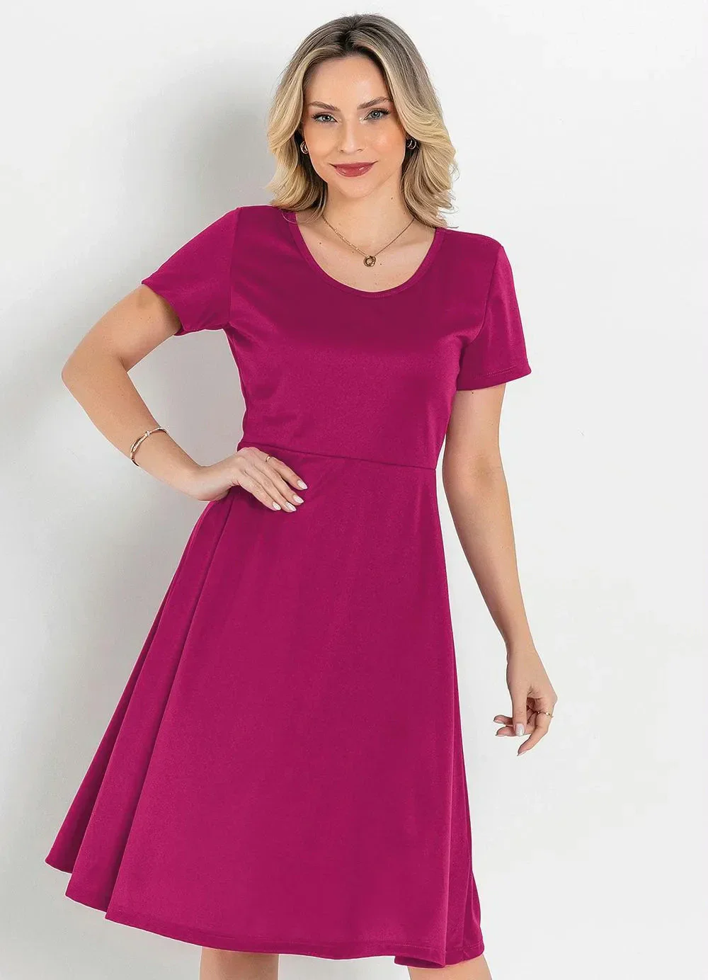 Rosalie - Vestido Evasê Marsala