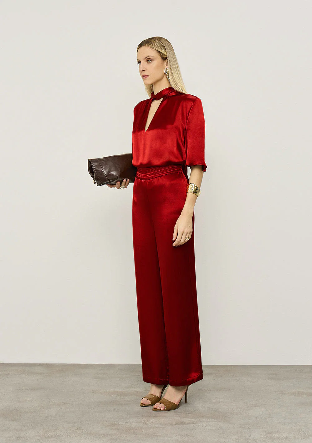 Calça Iódice Wide Alta Vermelho
