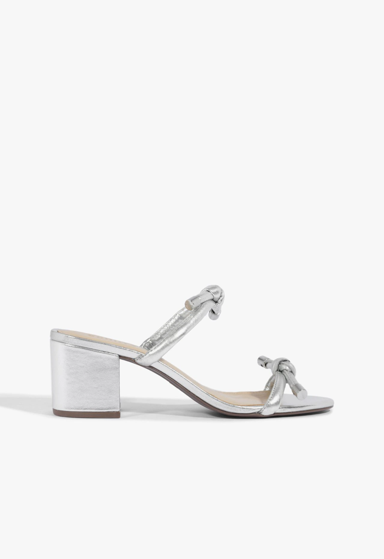 Sandália Mule Tessa Couro Prata