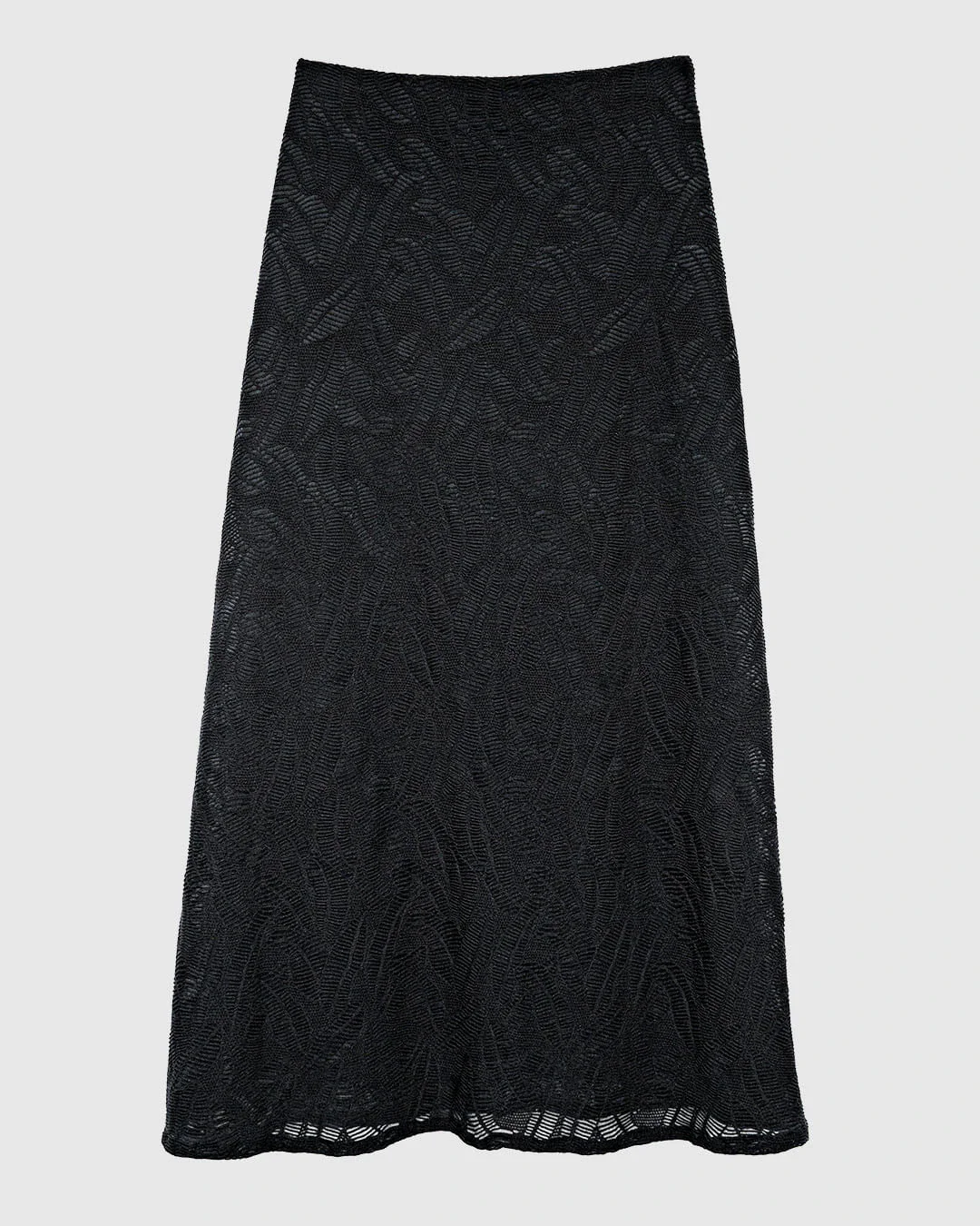 Saia Midi Feminina Evasê Em Malha Renda Stretch - ENFIM