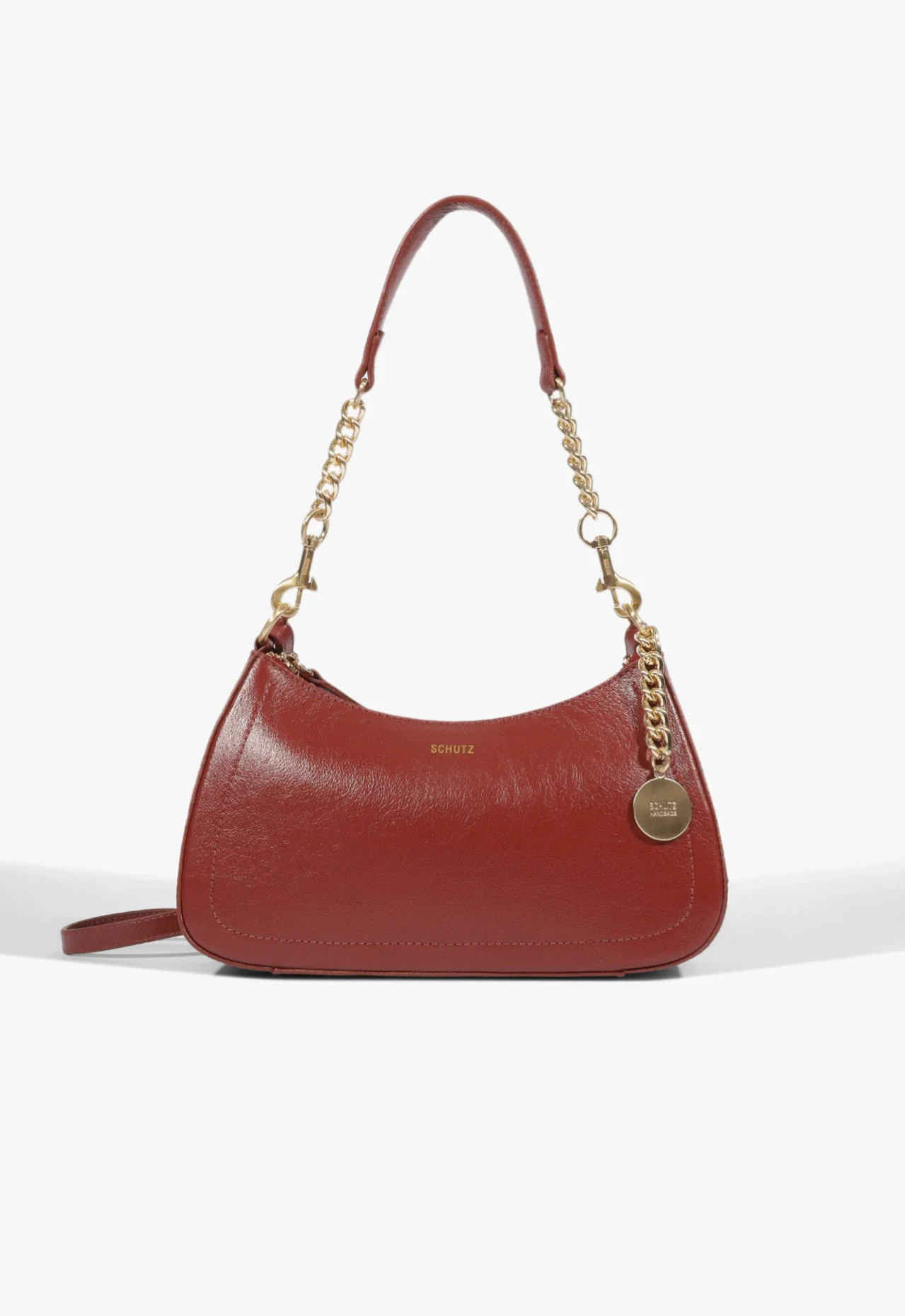 Bolsa Elowen Shoulder Média Couro Vermelha