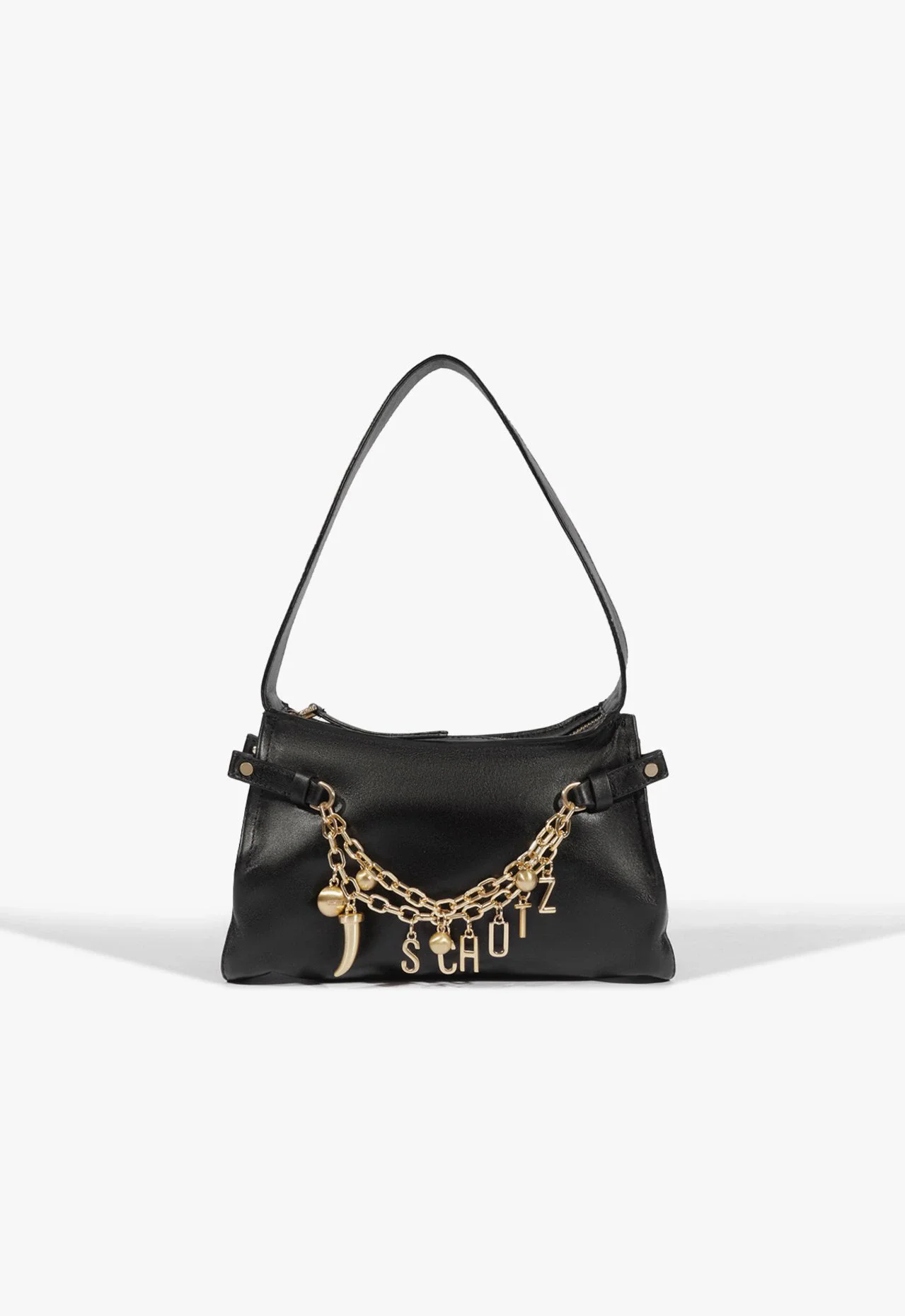 Bolsa Hobo Kristin Pequena Couro Preta