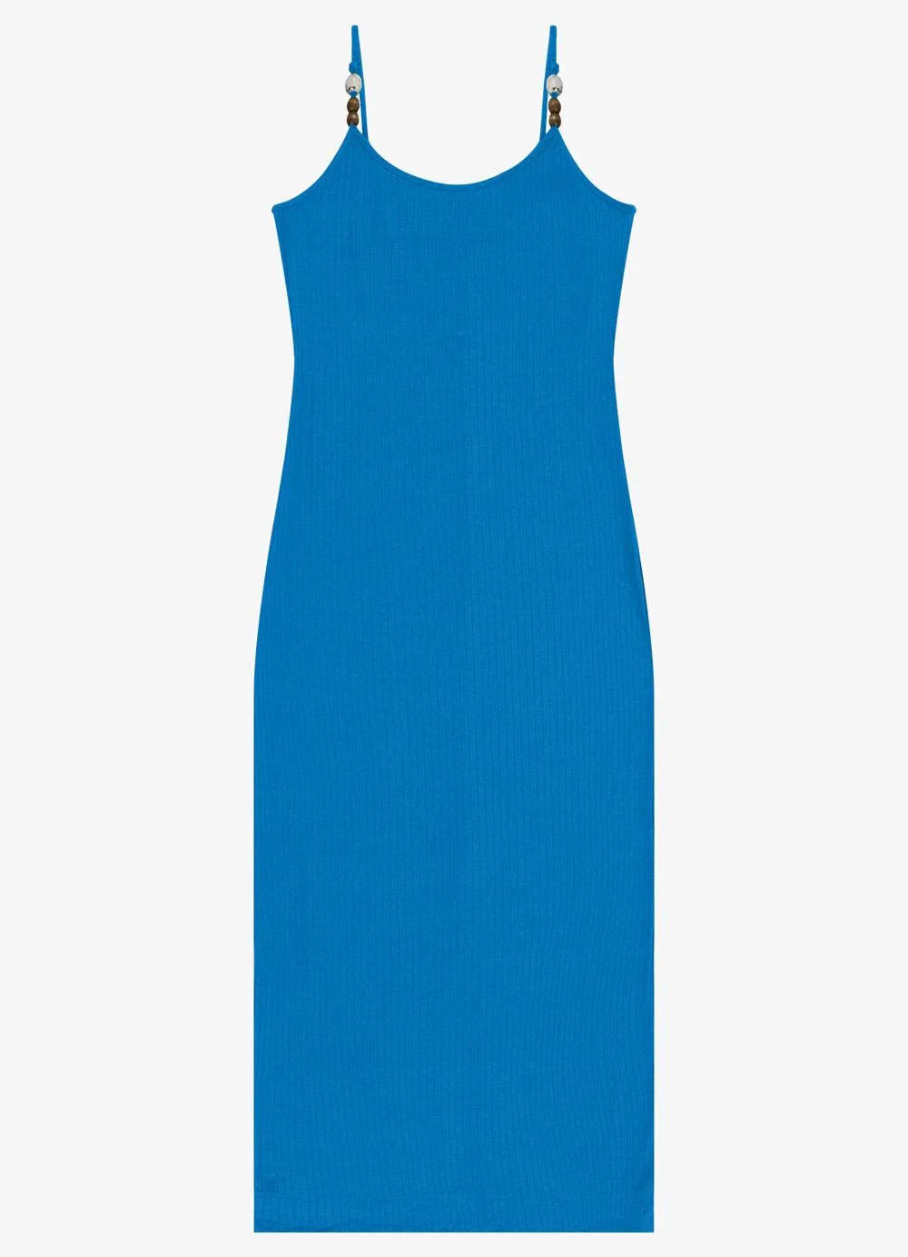 Rovitex - Vestido Midi Feminino Ribana de Viscose Azul