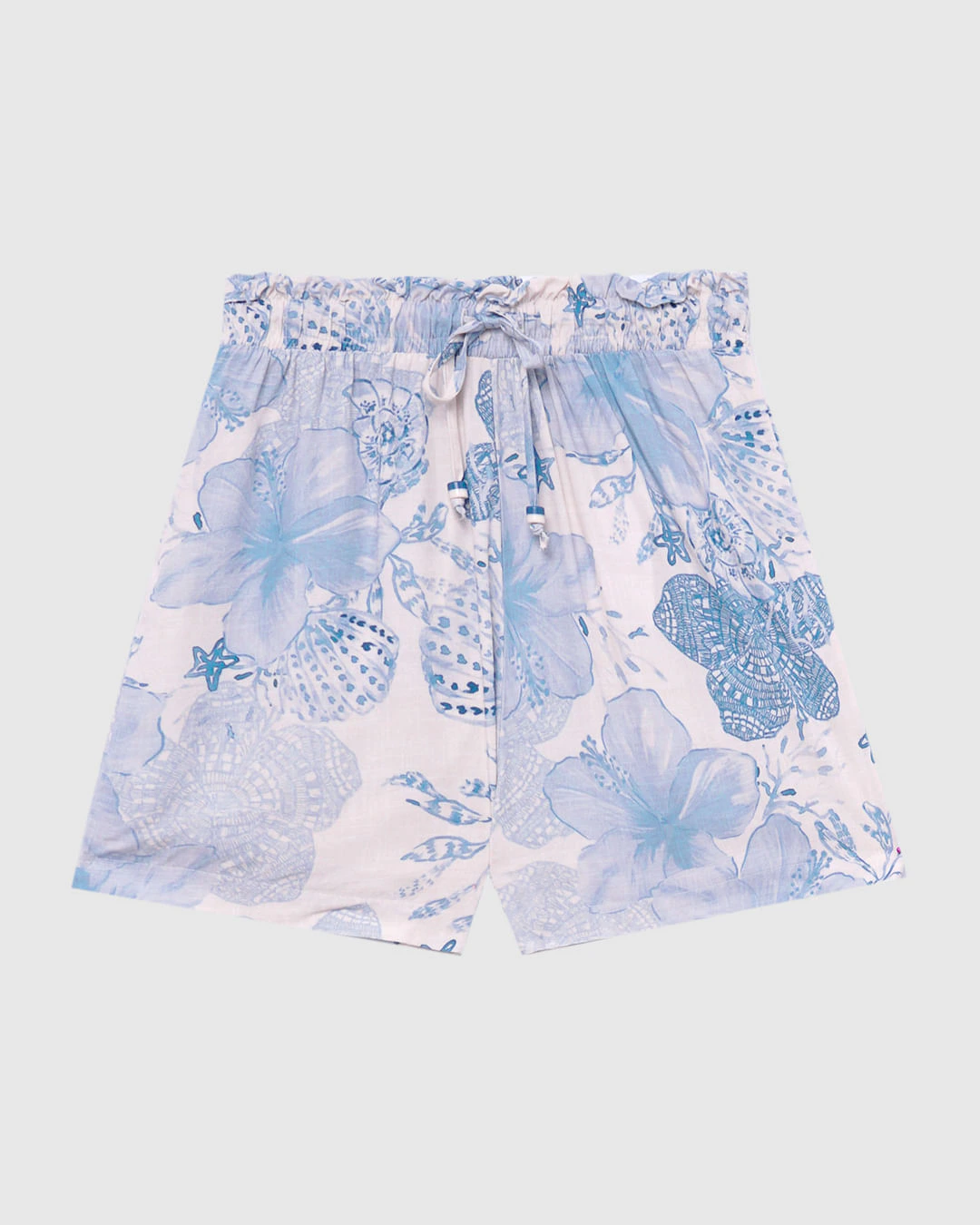 Shorts Feminino Estampa Floral Cós Elástico Em Viscose