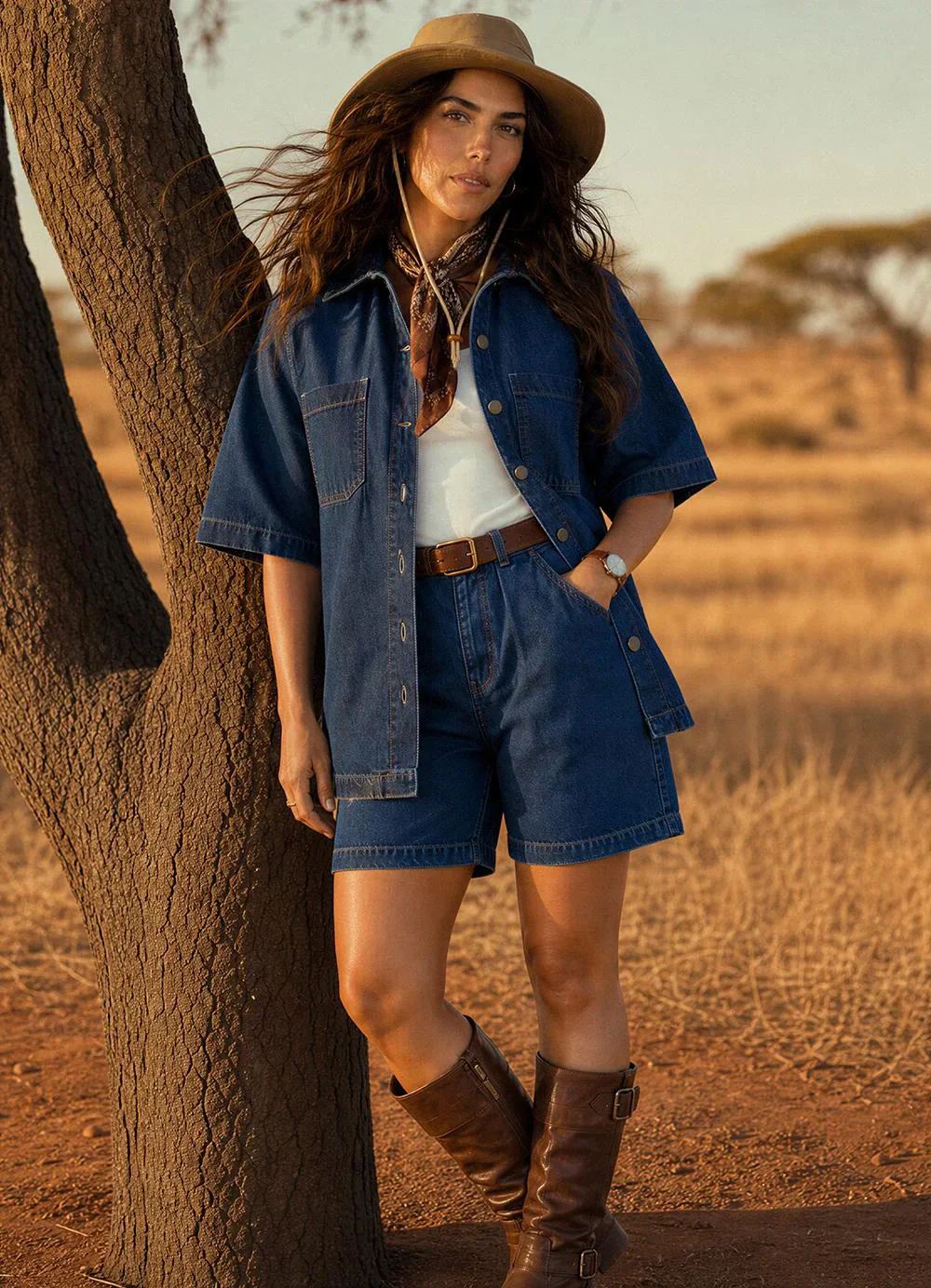 Quintess - Camisa Azul Escuro em Jeans