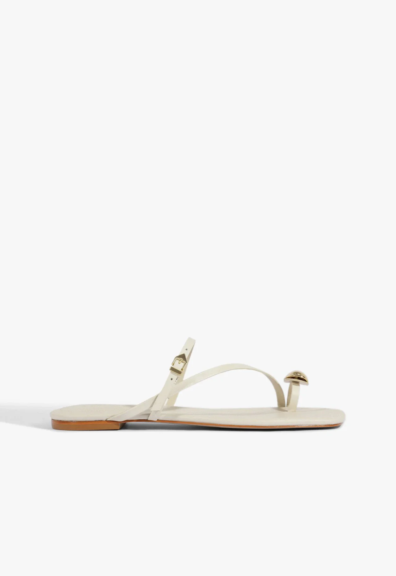 Rasteira Elysa Flat Couro Branco