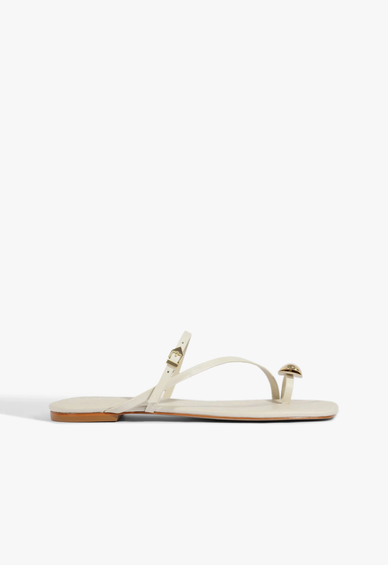 Rasteira Elysa Flat Couro Branco