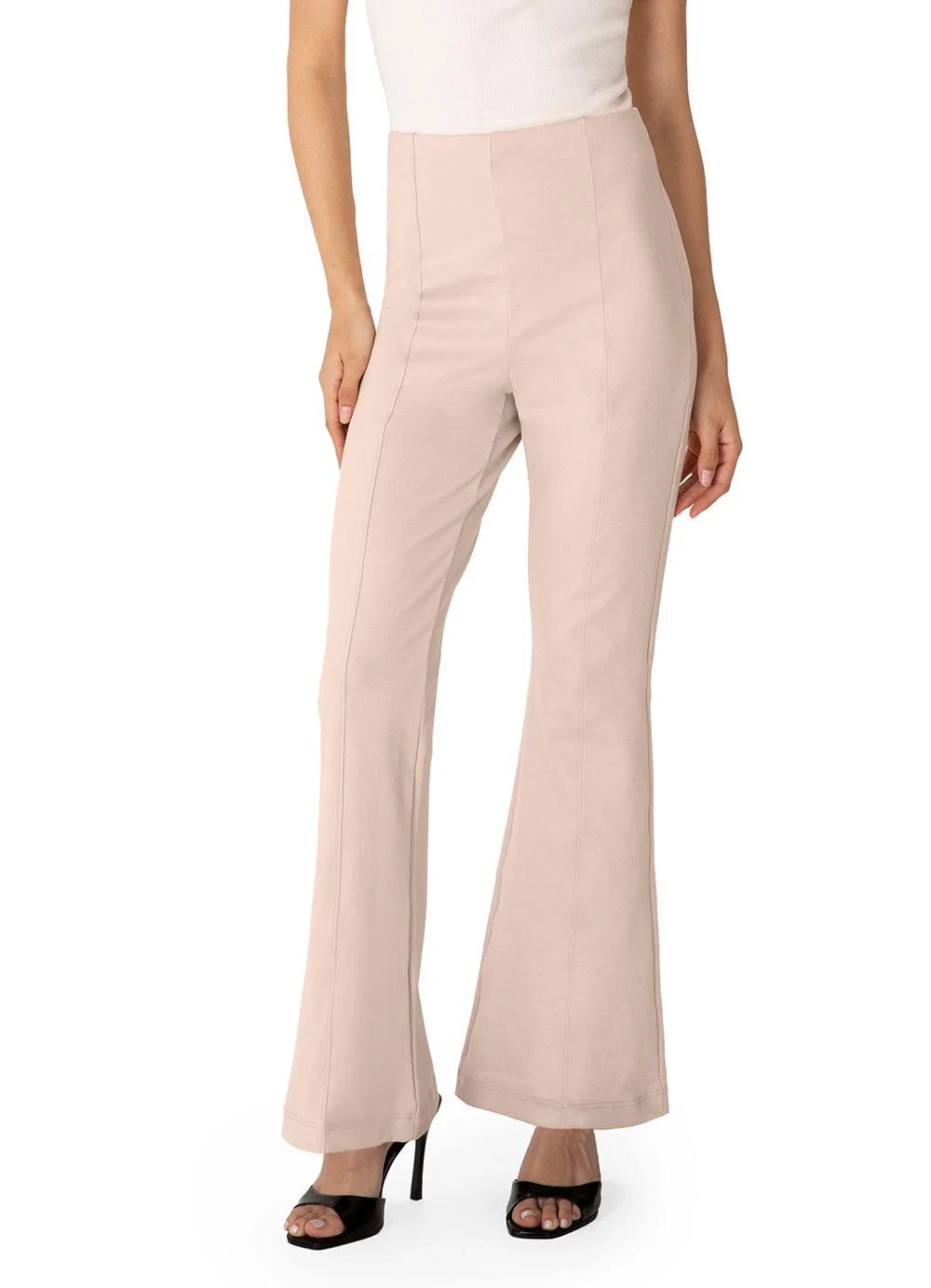 Enfim - Calça Bootcut em Malha Areia