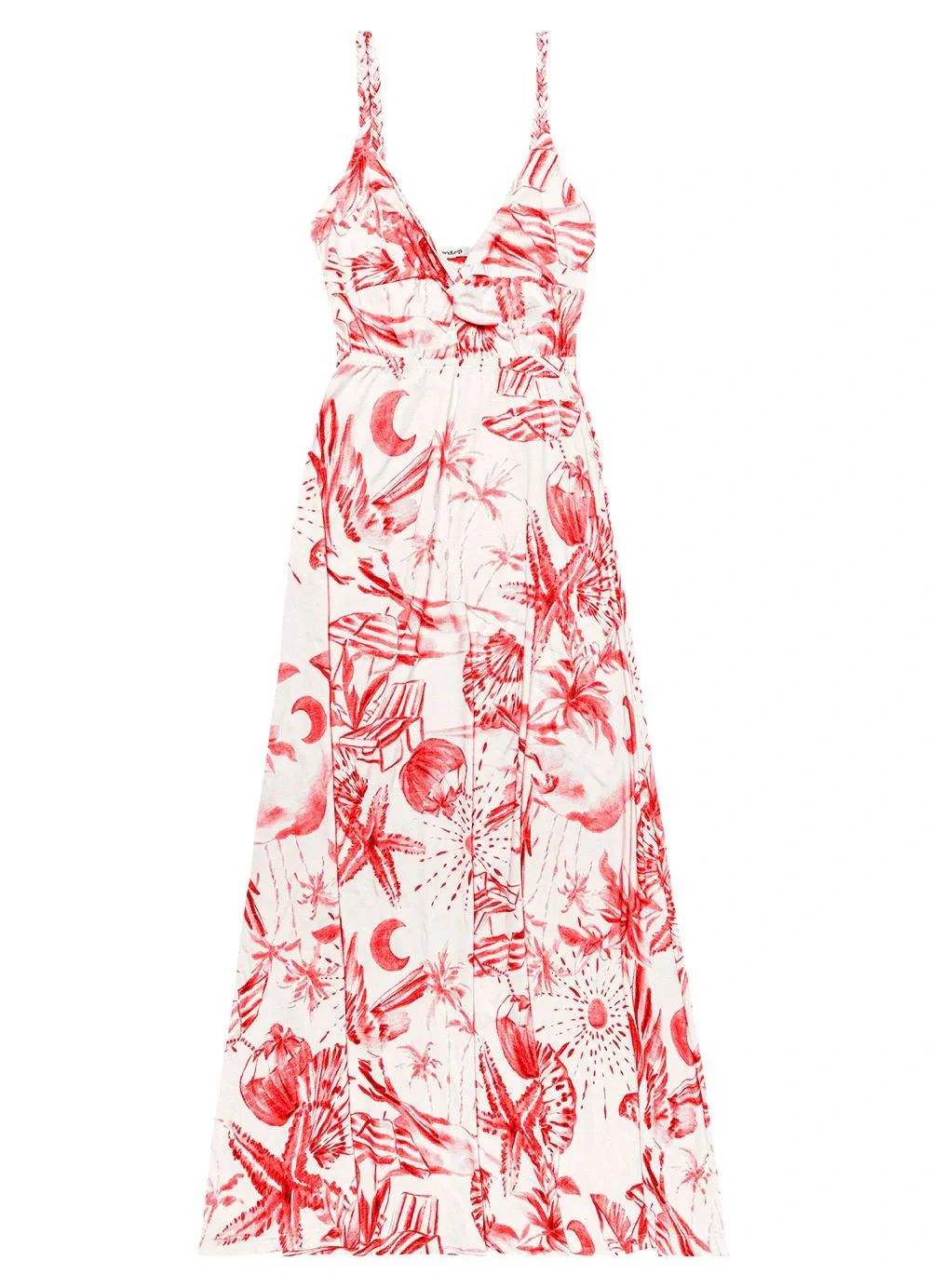 Endless - Vestido Longo Feminino em Meia Malha Laranja