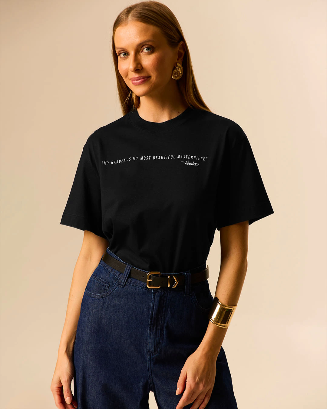 Camiseta Feminina Estampa Especial My Garden Claude Monet Em Algodão