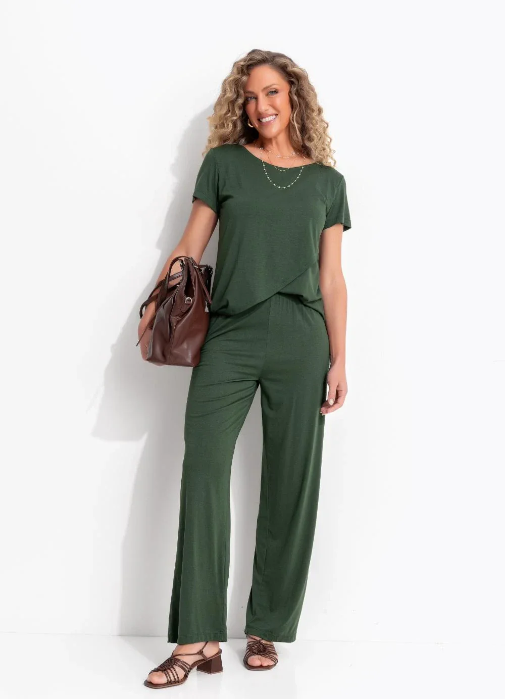 Quintess - Conjunto Verde em Malha de Viscose