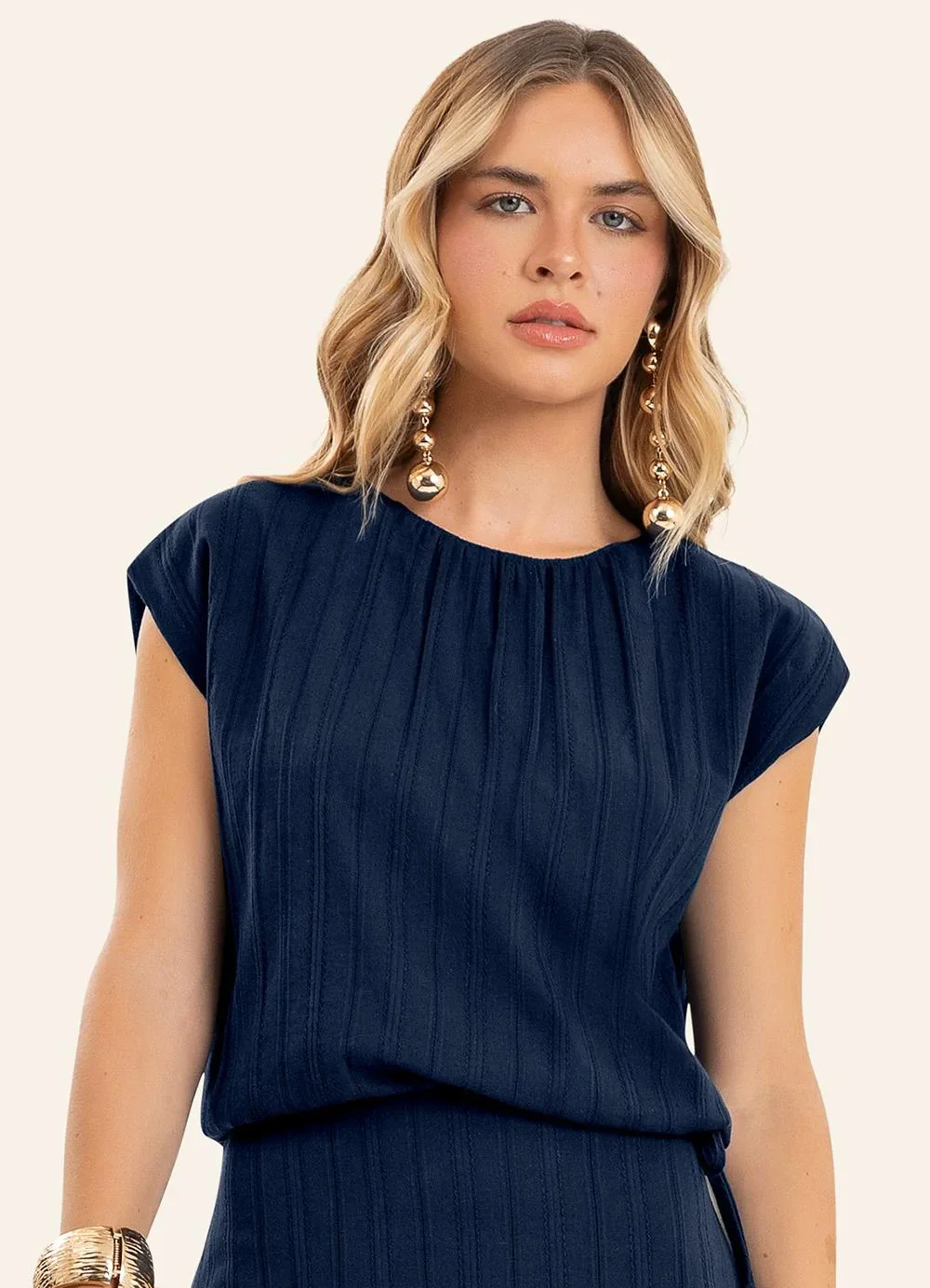 Endless - Blusa Feminina de Tricoline Azul
