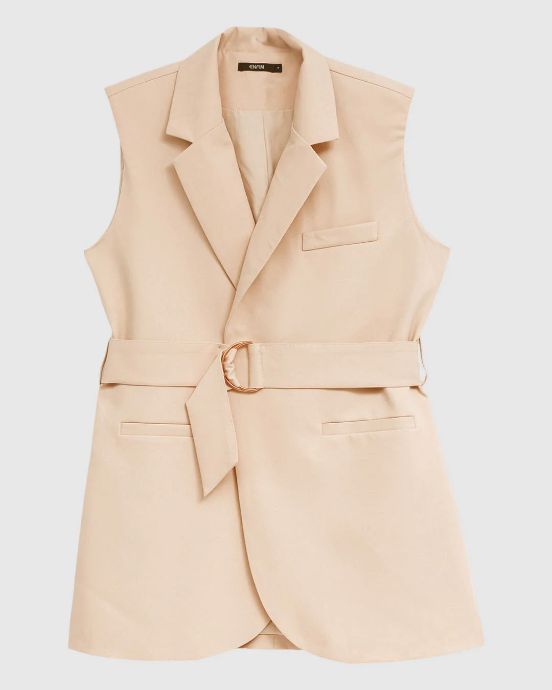 Colete Feminino Blazer Acompanha Cinto Tecido Alfaiataria - ENFIM