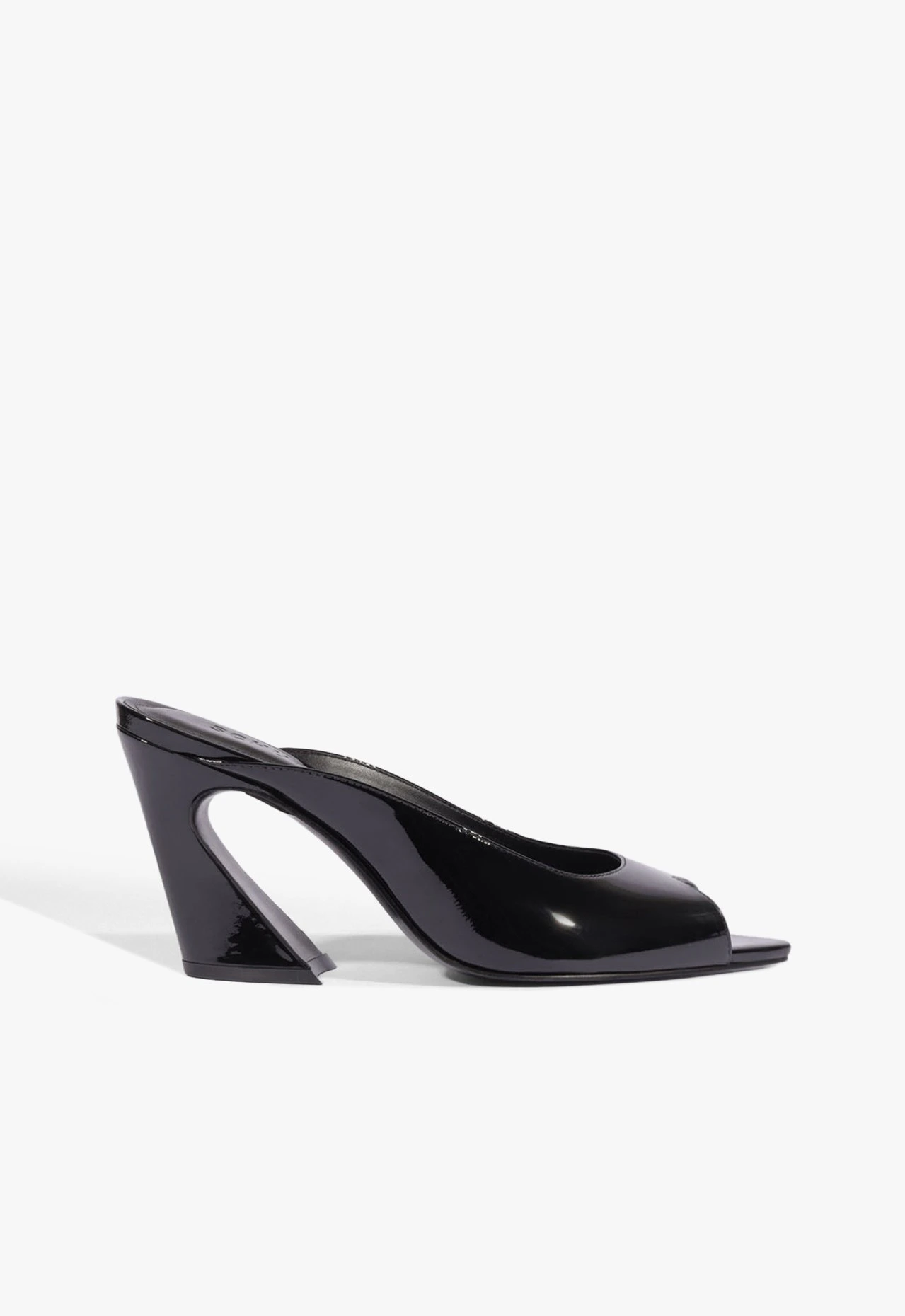 Mule Lexi Block Couro Preto