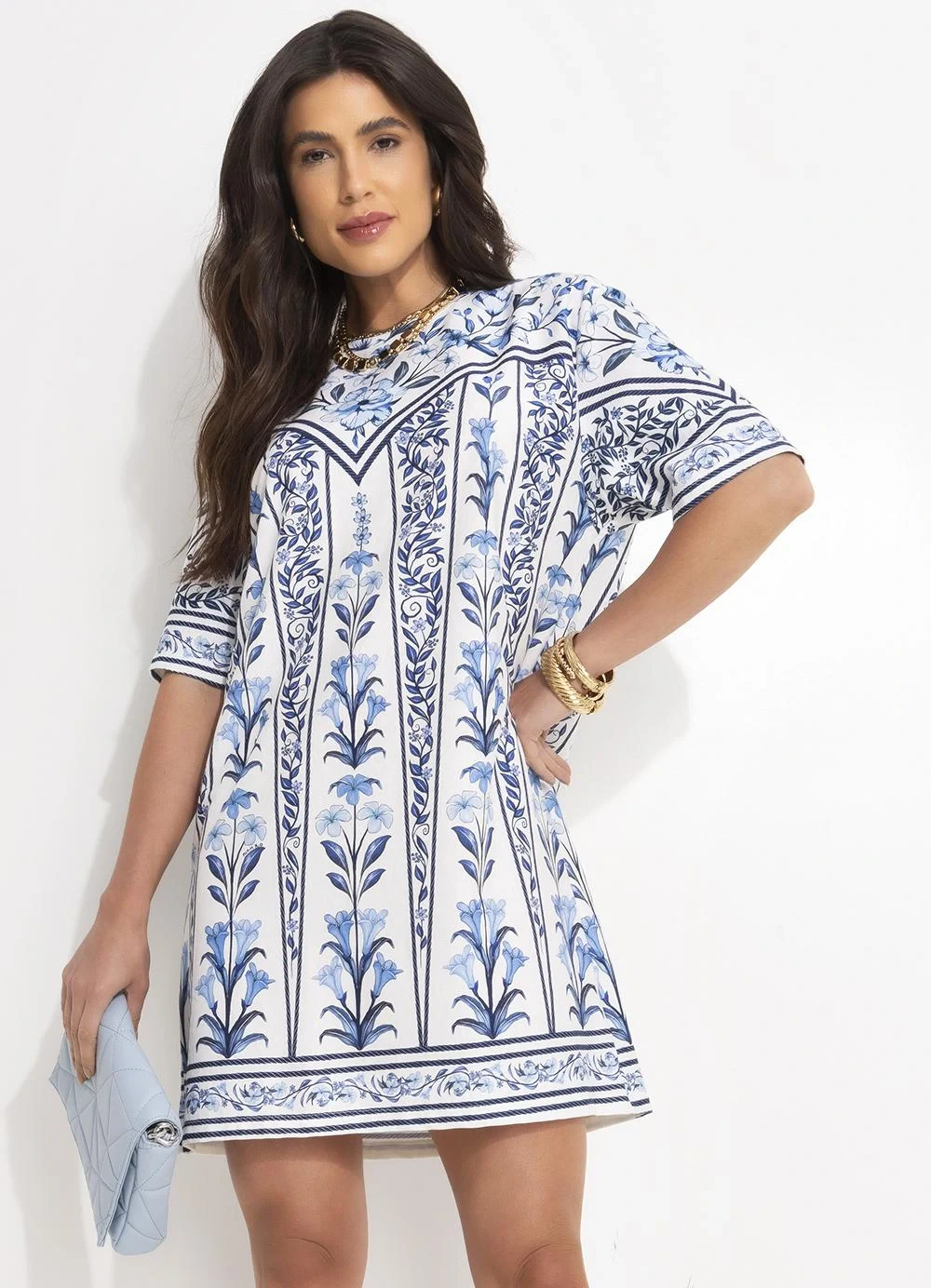 Farm - Vestido T-Shirt Antonia Azul