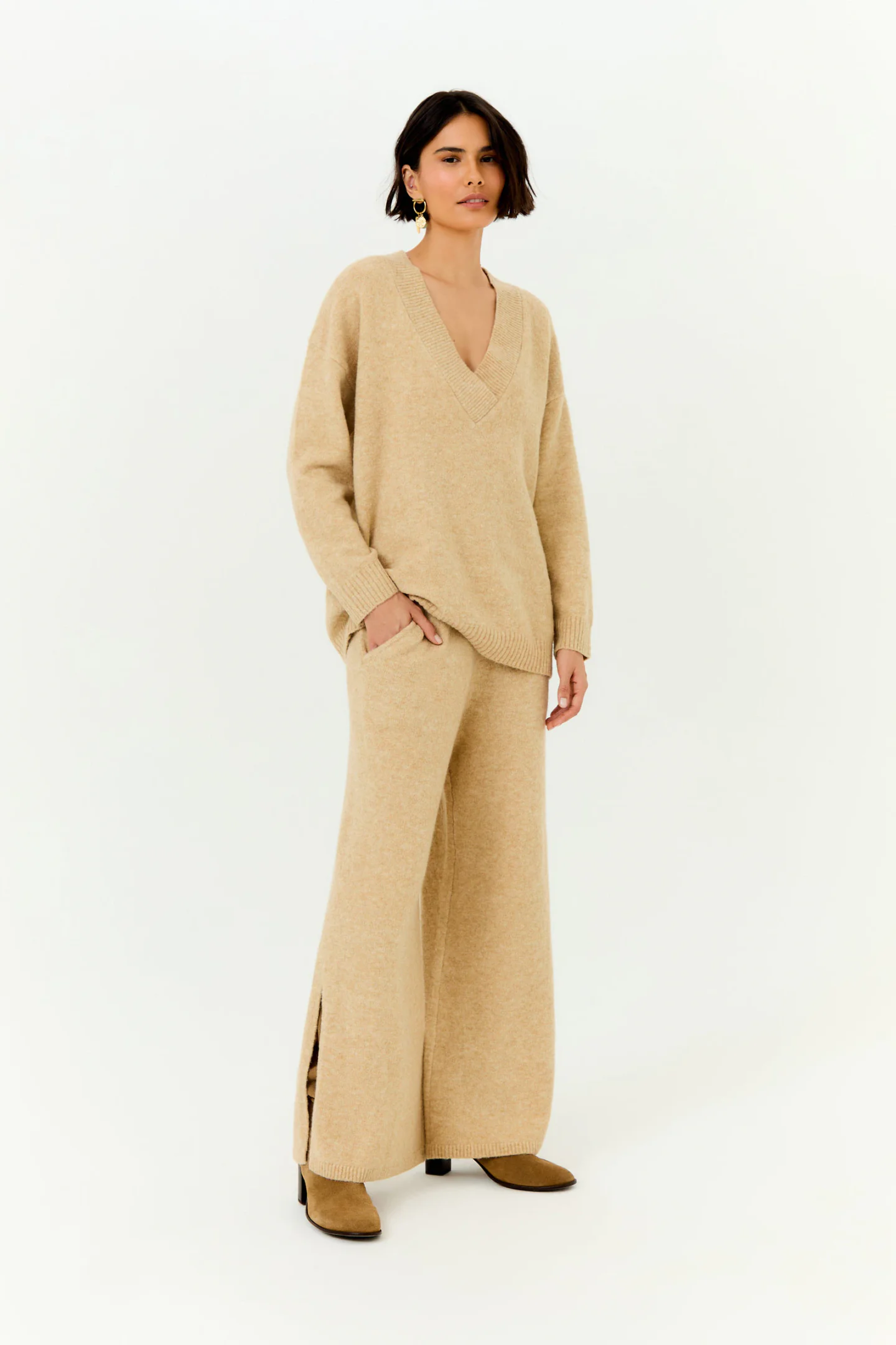 Calça Tricot Reta Cos Canelado